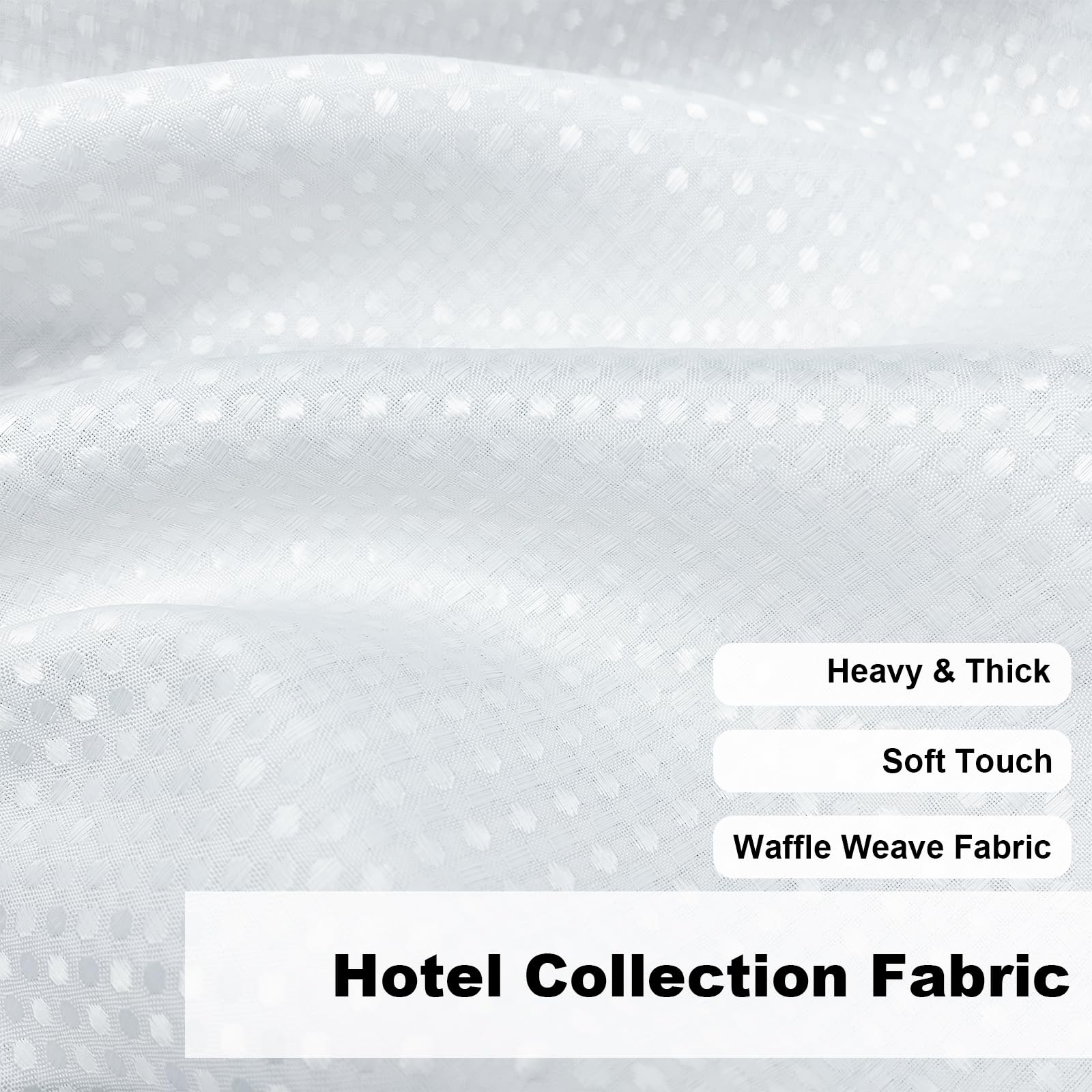 Final Friday White Shower Curtain Fabric, Waffle Shower Curtains For Bathroom, Hotel Luxury Cloth Bath Curtain Boho Bathroom Dec