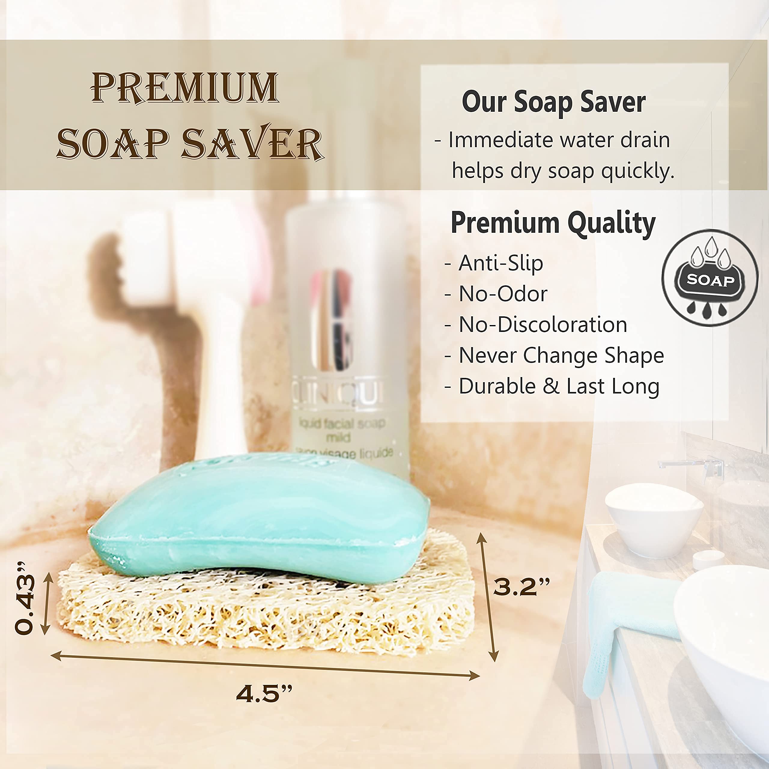 It's Senah [8Pack] Keep Soap Clean & Fresh Bathroom Soap Dishes  Soap Saver Set  Eco-Friendly  Recyclable  Flexible & Durable Soap Lift  BPA-Free  Non-Slip Bath Soap Holders