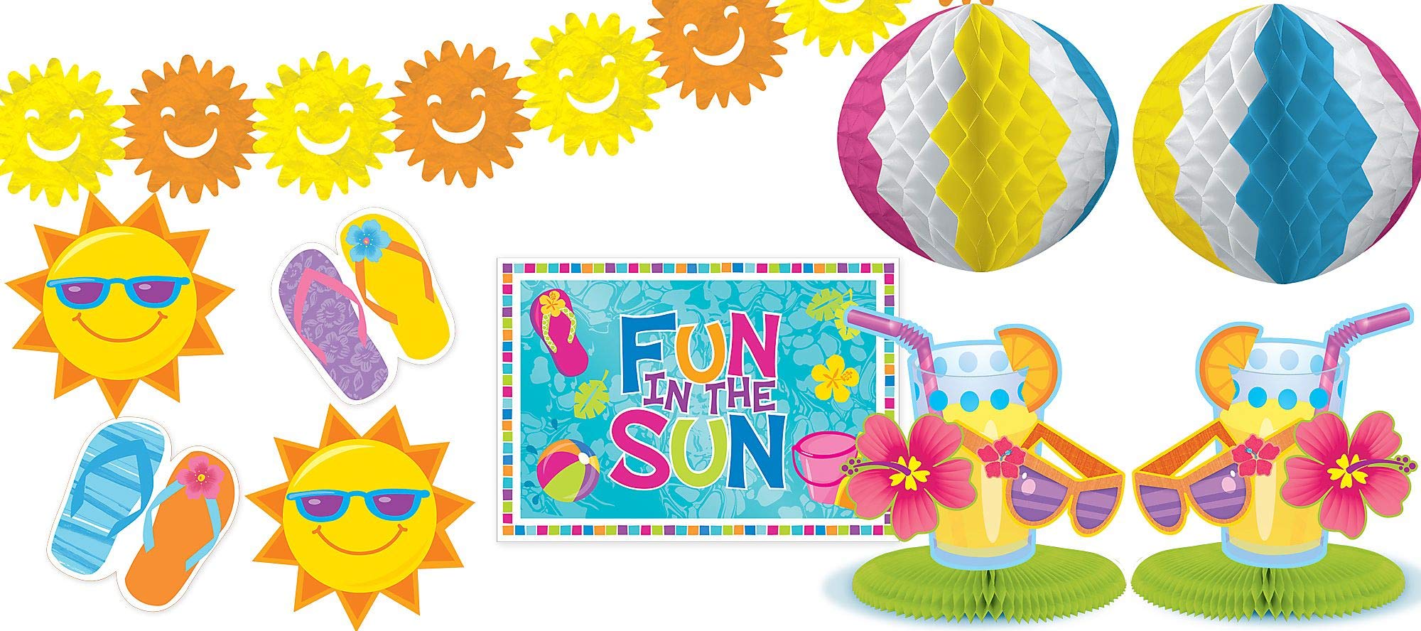 Amscan 246820 Fun In The Sun Party Decoration Kit, 1 Kit