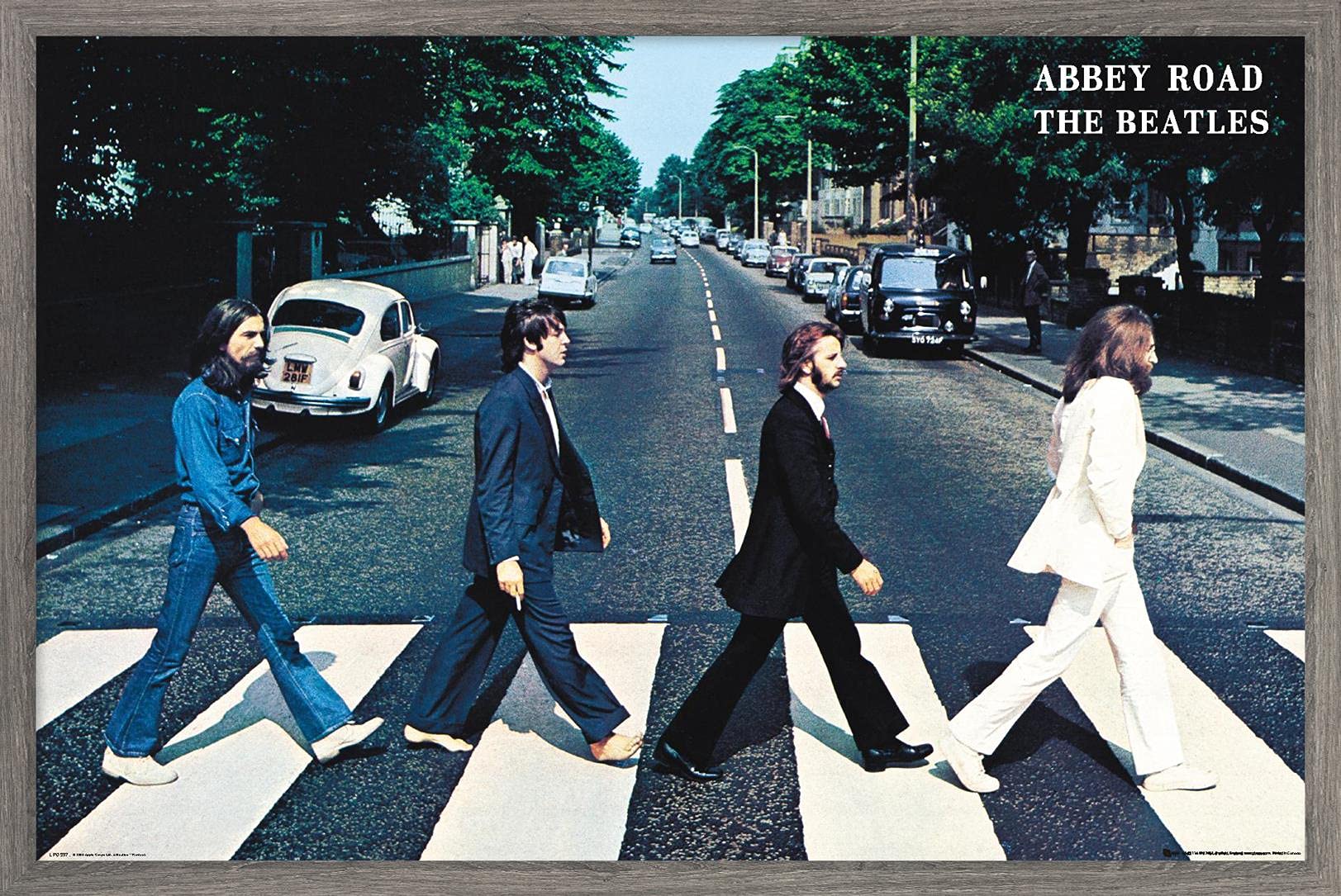 Trends International The Beatles - Abbey Road Wall Poster, 22.37'' X 34.00'', Barnwood Framed Version