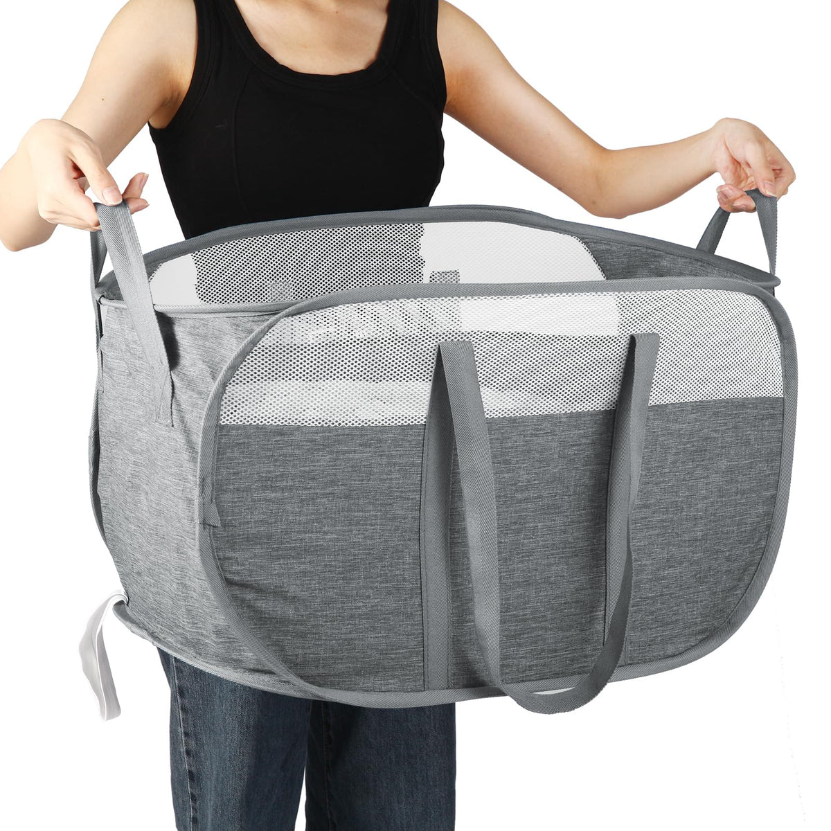 Collapsible Laundry Baskets, Tear Proof Pop Up Laundry Hamper With Dual Handles, Durable Foldable Laundry Basket, Easy To Carry