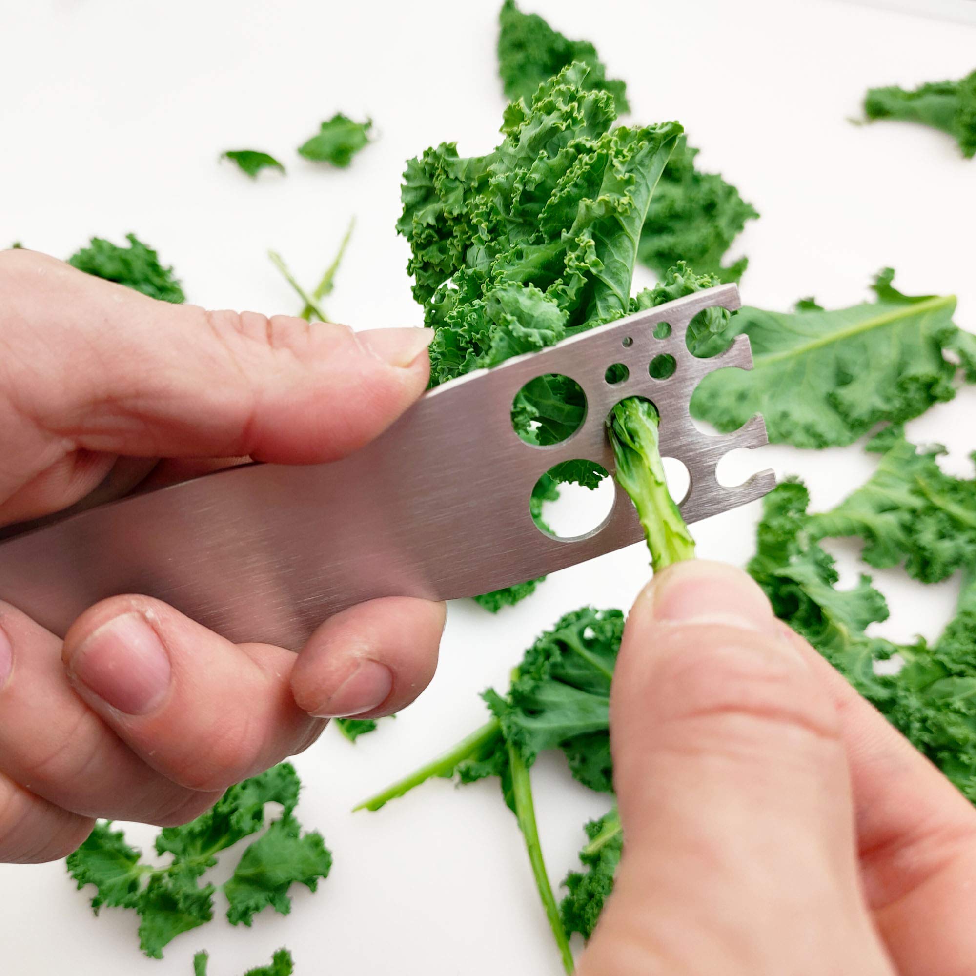 Hoomuda Herb Strippers 11 Holes-Stainless Steel Kitchen Leaf Stripping Tool- Perfect For Removing Stems From Herbs & Kale (1 Pac