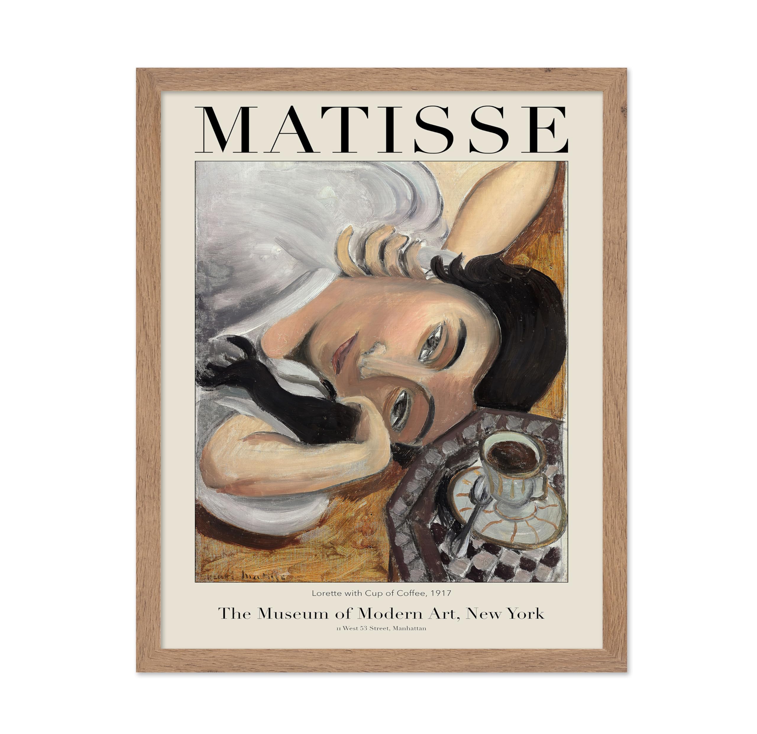 Poster Master Vintage Henri Matisse Poster - Retro Laurette with a Cup of Coffee Painting Print - Expressionism Art - Gift for H