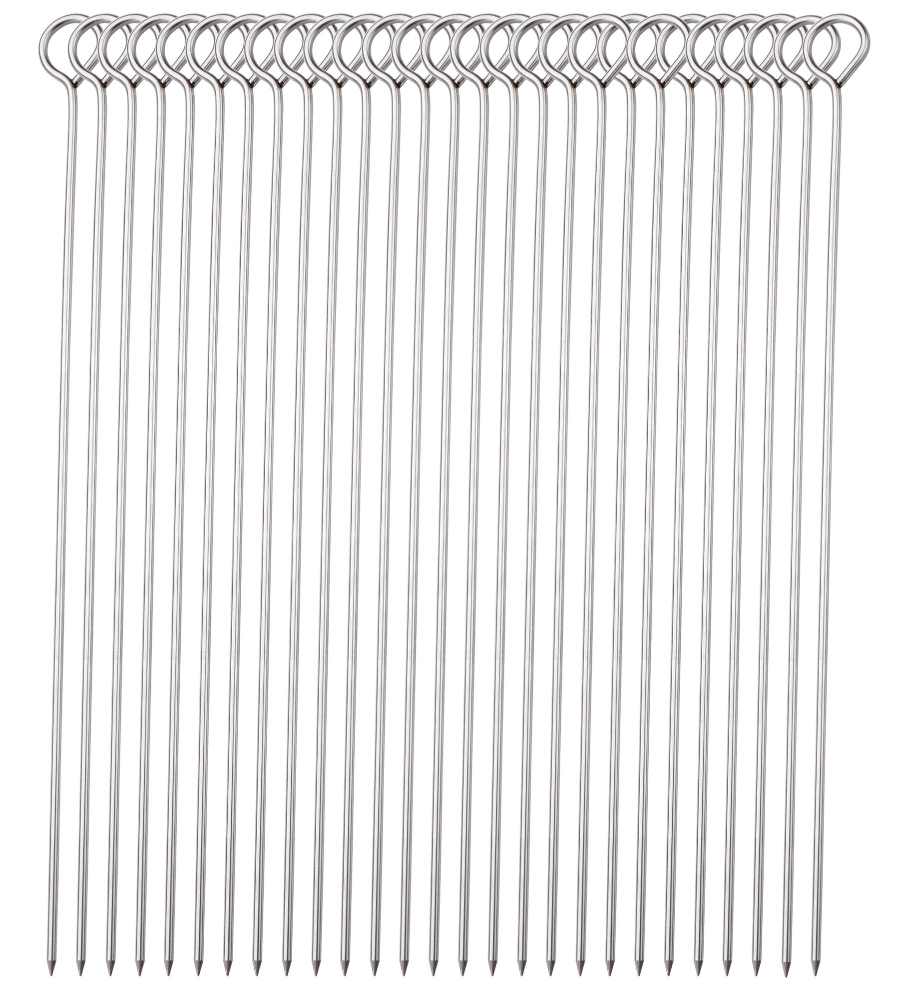Honshen 30 Pack 10 Inch Metal Barbecue Skewers, Stainless Steel Bbq Skewers, Shish Kebab Kabob Skewers (Bbq 10Inch-30P)