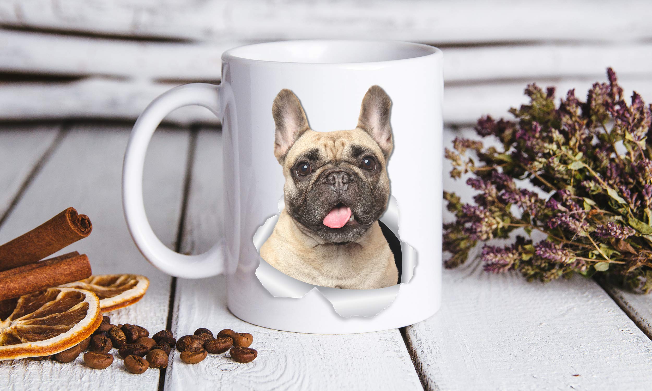 Winston & Bear Loveable French Bulldog Mug - Ceramic French Bulldog Cofee Mug - Perfect French Bulldog Gifts - Funny Cute French