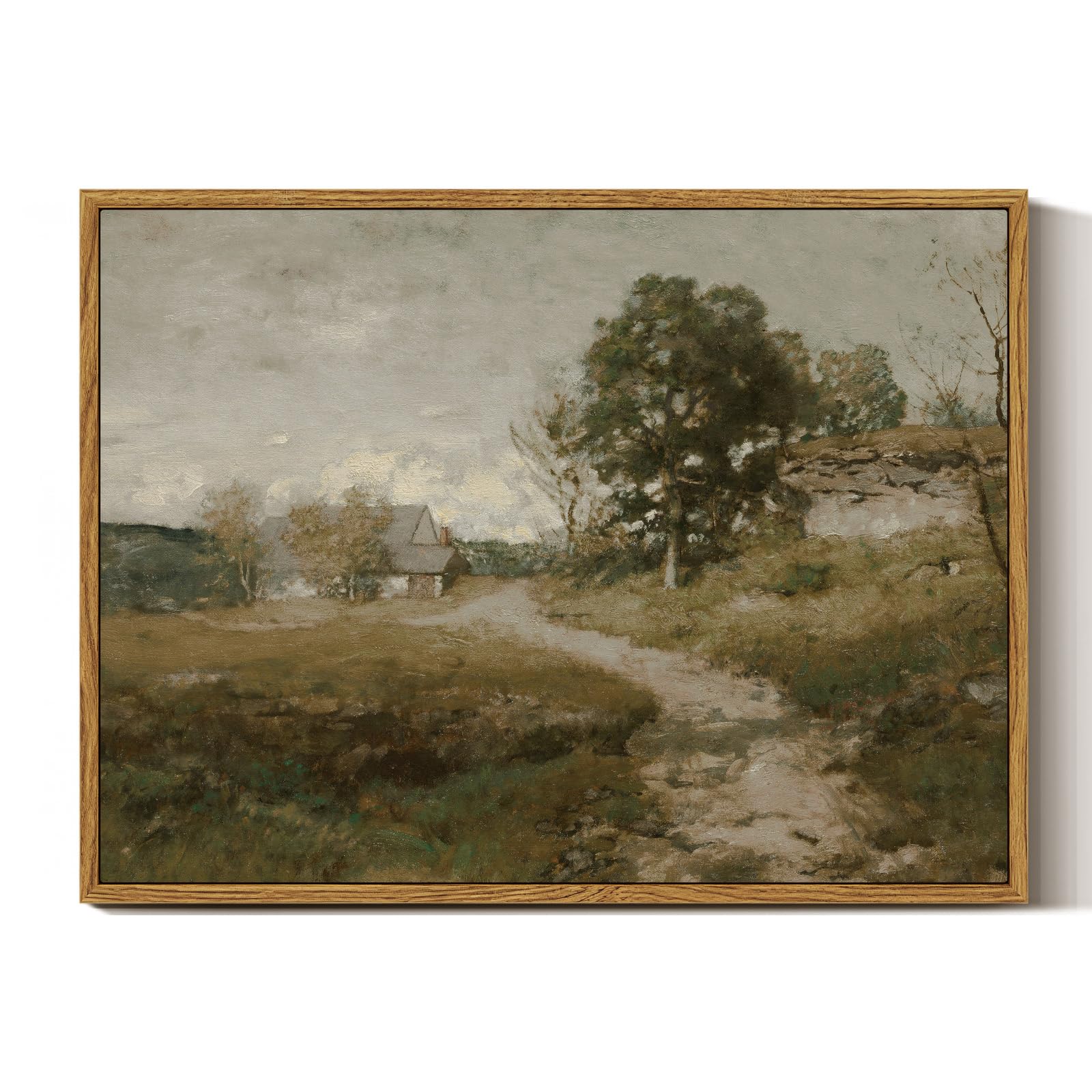 InSimSea Framed Canvas Wall Art Decor  Vintage Wall Art for Living Room Office Bedroom Decor  Vintage Countryside Road Wall Pictures  Ready to Hang Painting for Bedroom Bathroom Wall Decor 12x16in