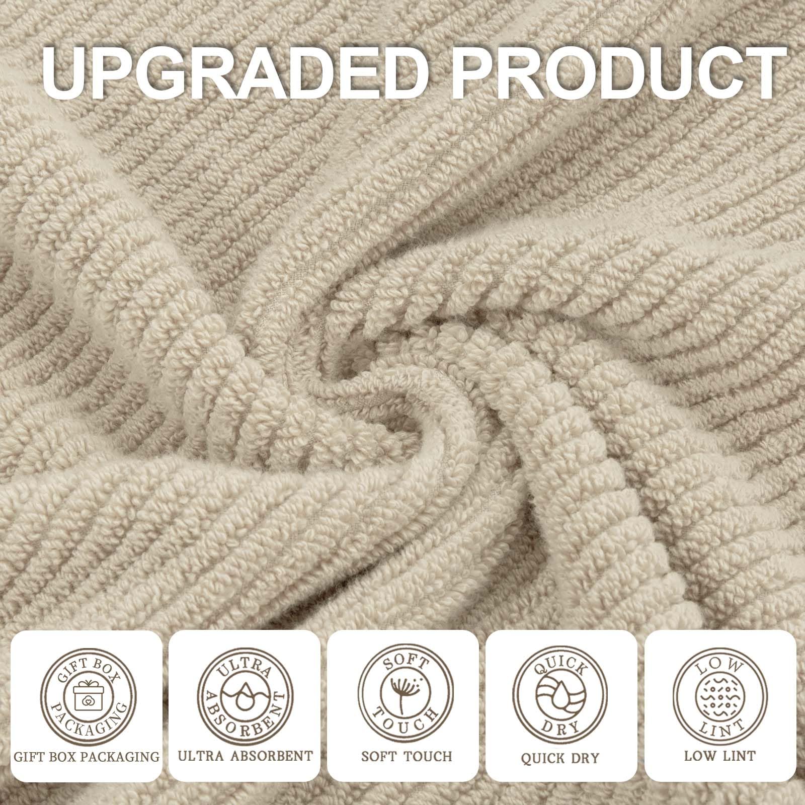 Voova & Movas Bath Towel Set, Large 30'' X 56'' - 100% Cotton | Quick Dry | Light Weight | Thick | Soft | Absorb, Lightweight Ba