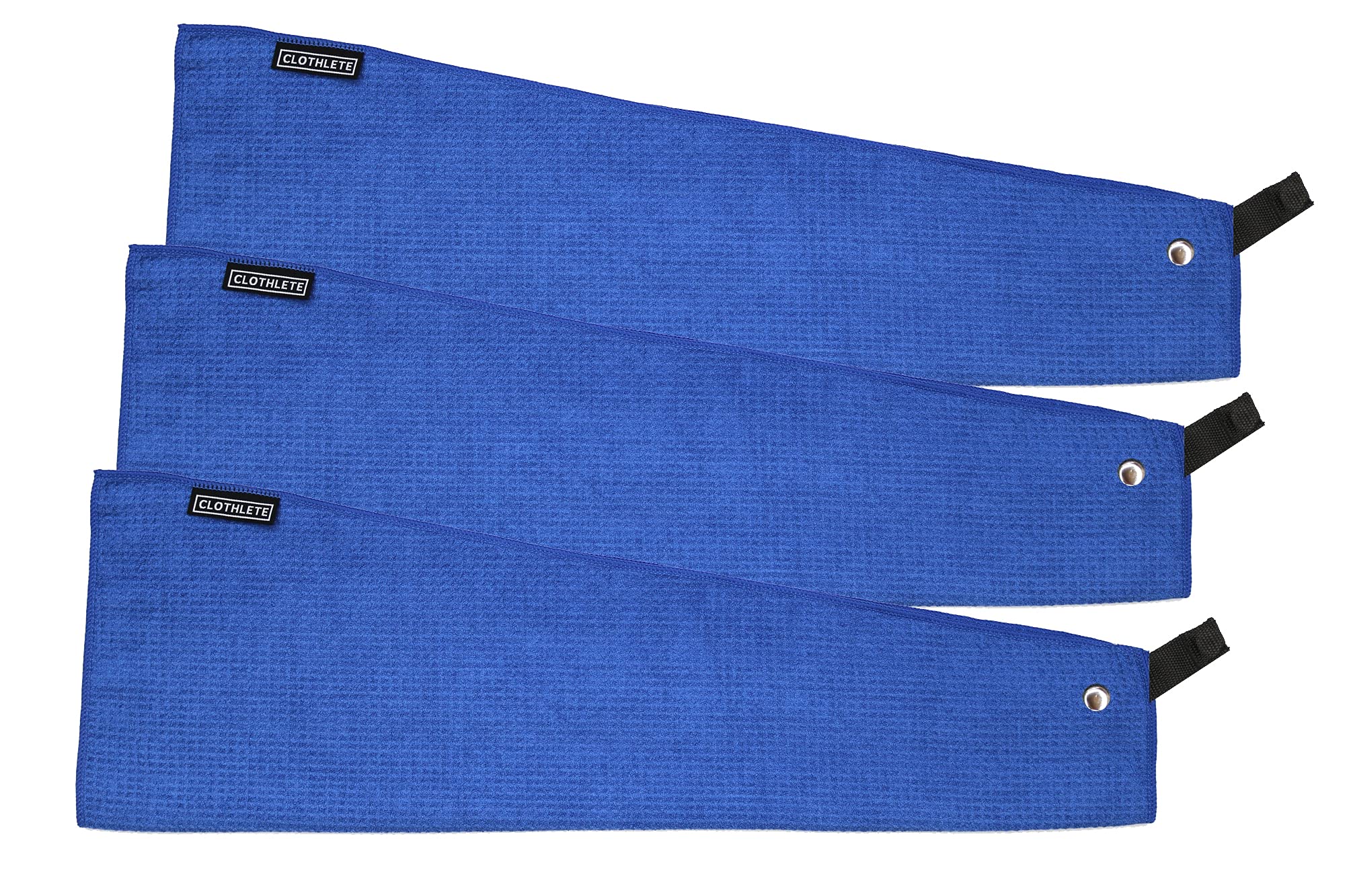 Clothlete Magnetic Microfiber Golf Towel 16 x 24 (Blue, 3 Pack)