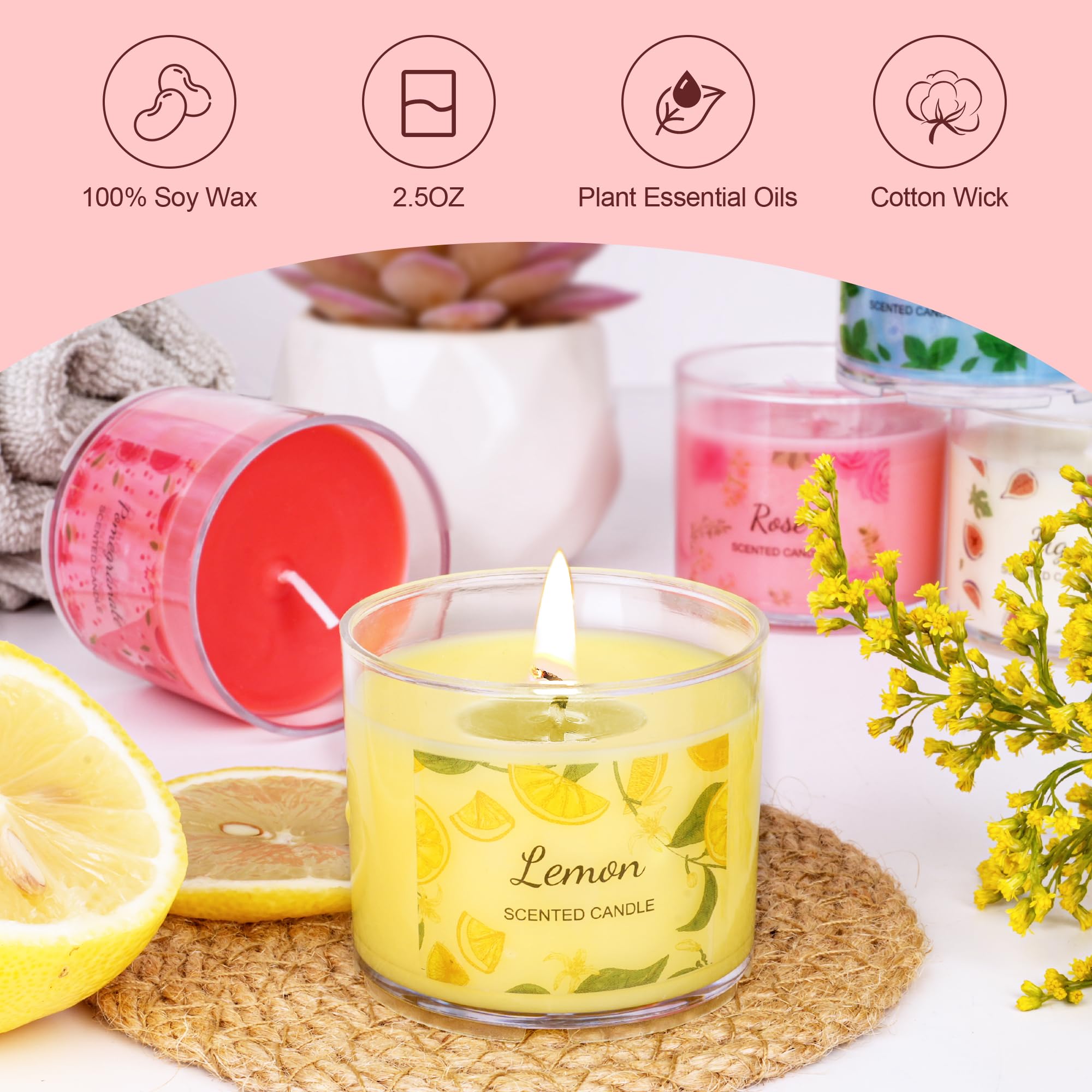 Scented Candles for Home, 12 Pack Candle Set, Candles for Women Small Soy Candles Bulk, Holiday Christmas Gifts - Mini Candles G