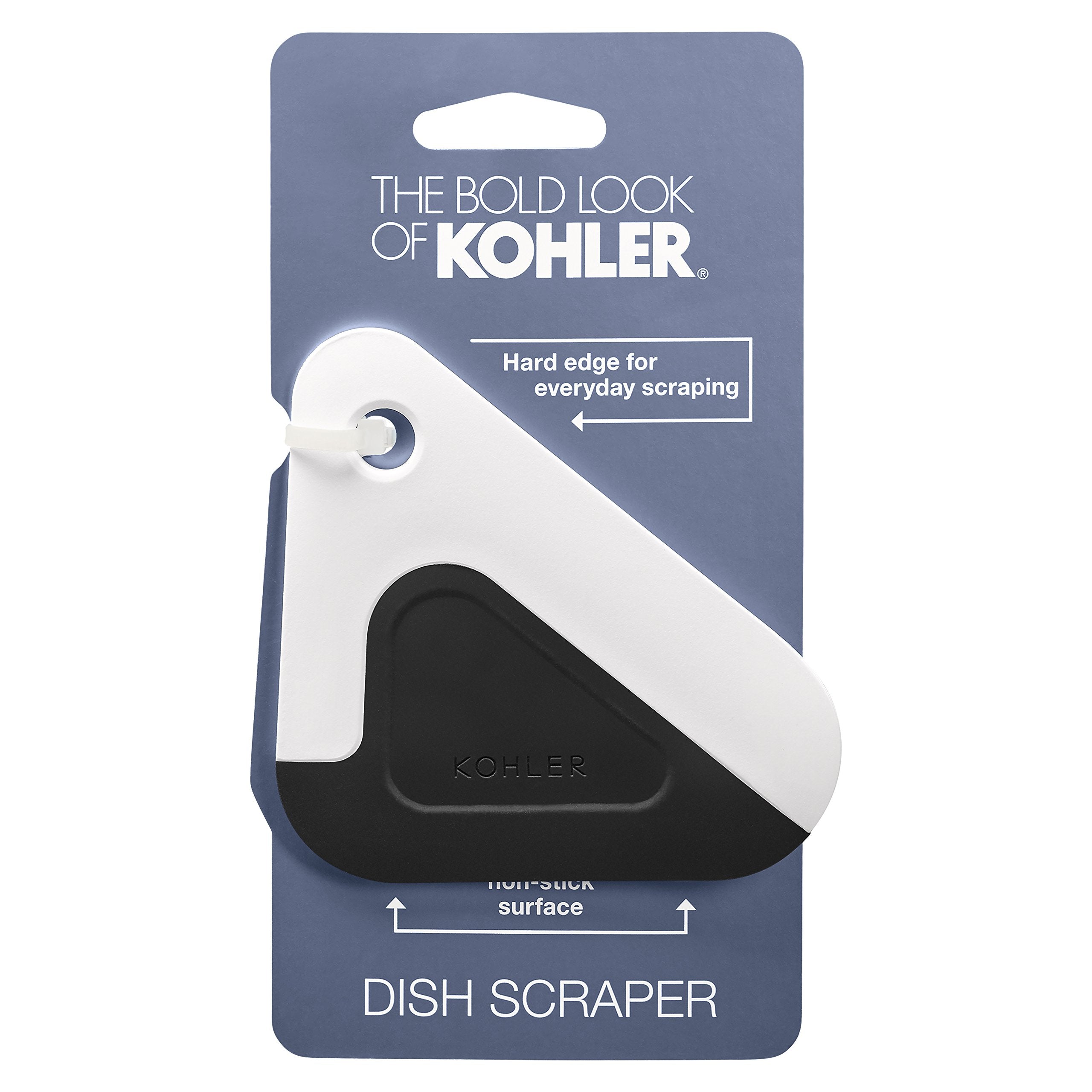 Kohler K-8624-0 Kitchen Pot and Pan Dish Scraper  Silicone and Nylon  Heat Resistant  White and Charcoal  One SIze