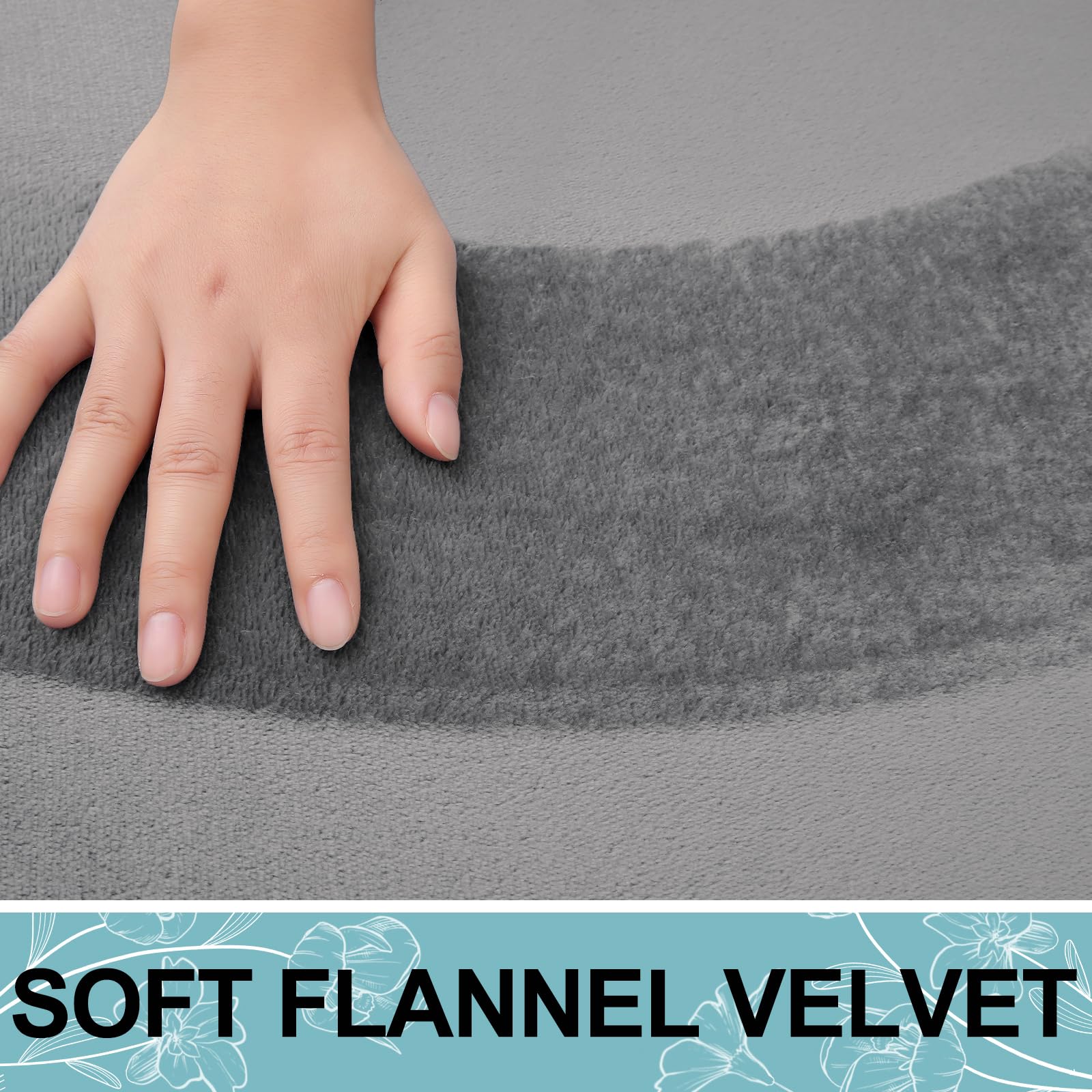 Smiry Memory Foam U-Shaped Toilet Bathroom Rugs 24'' X 20'', Extra Soft Absorbent Non-Slip Contoured Rugs, Machine Washable Cont