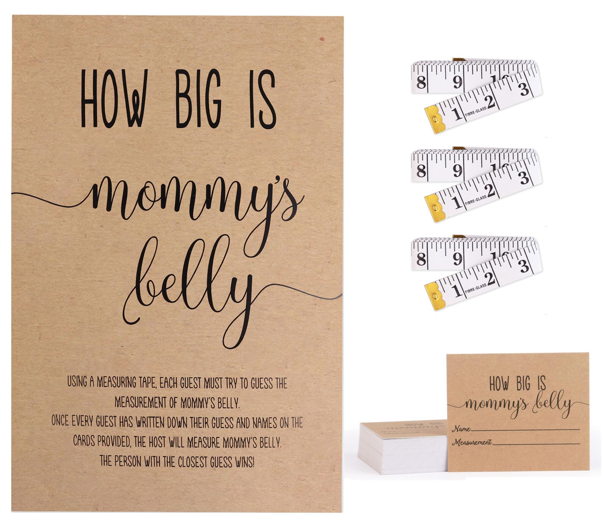 How Big is Mommy's Belly? Kraft (54 Pieces) Fun  Easy Baby Shower Game  Gender Neutral Unisex