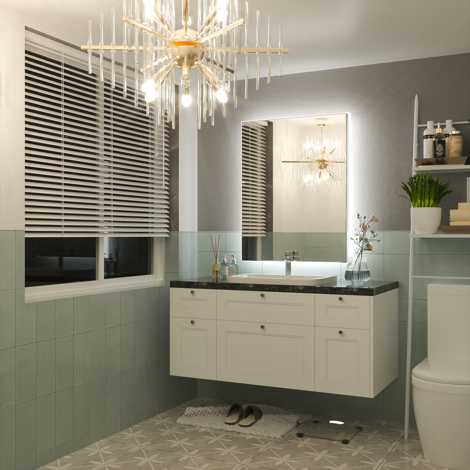 Keonjinn 24 X 32 Inch Led Backlit Mirror Bathroom Mirror With Lights Wall Mounted Lighted Bathroom Vanity Mirror Anti-Fog Dimmab