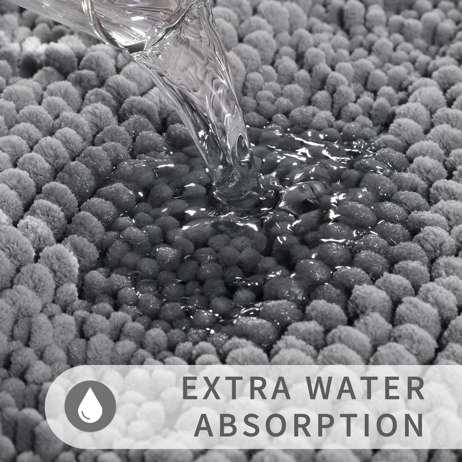 Yimobra Bathroom Rug Mat, Extra Thick And Super Absorbent Bath Rugs, Non Slip Quick Dry Bath Mats, Luxury Microfiber Chenille Pl