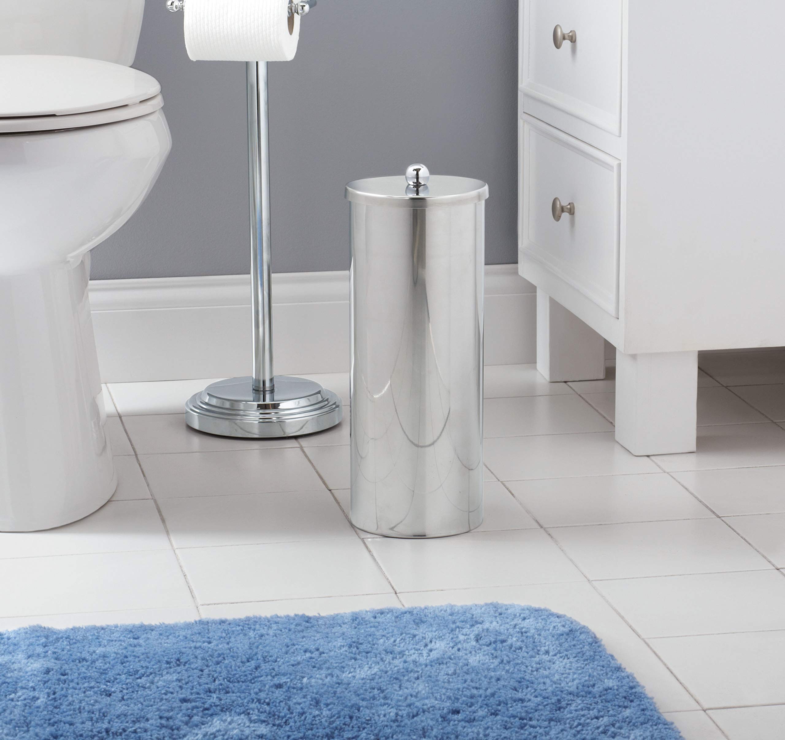 Zenna Home Toilet Paper Holder  Canister Holds 3 Rolls  Stainless Steel