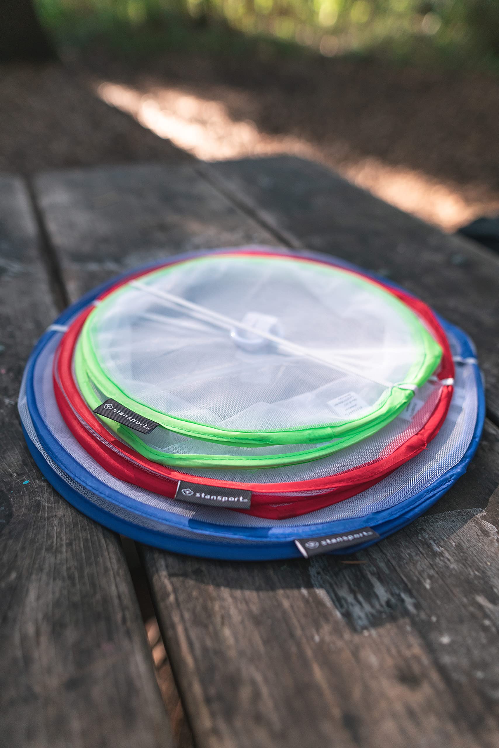 Stansport010 Pop-Up Mesh Food Covers (Set Of 3), 15''/13''/11.5'', Black