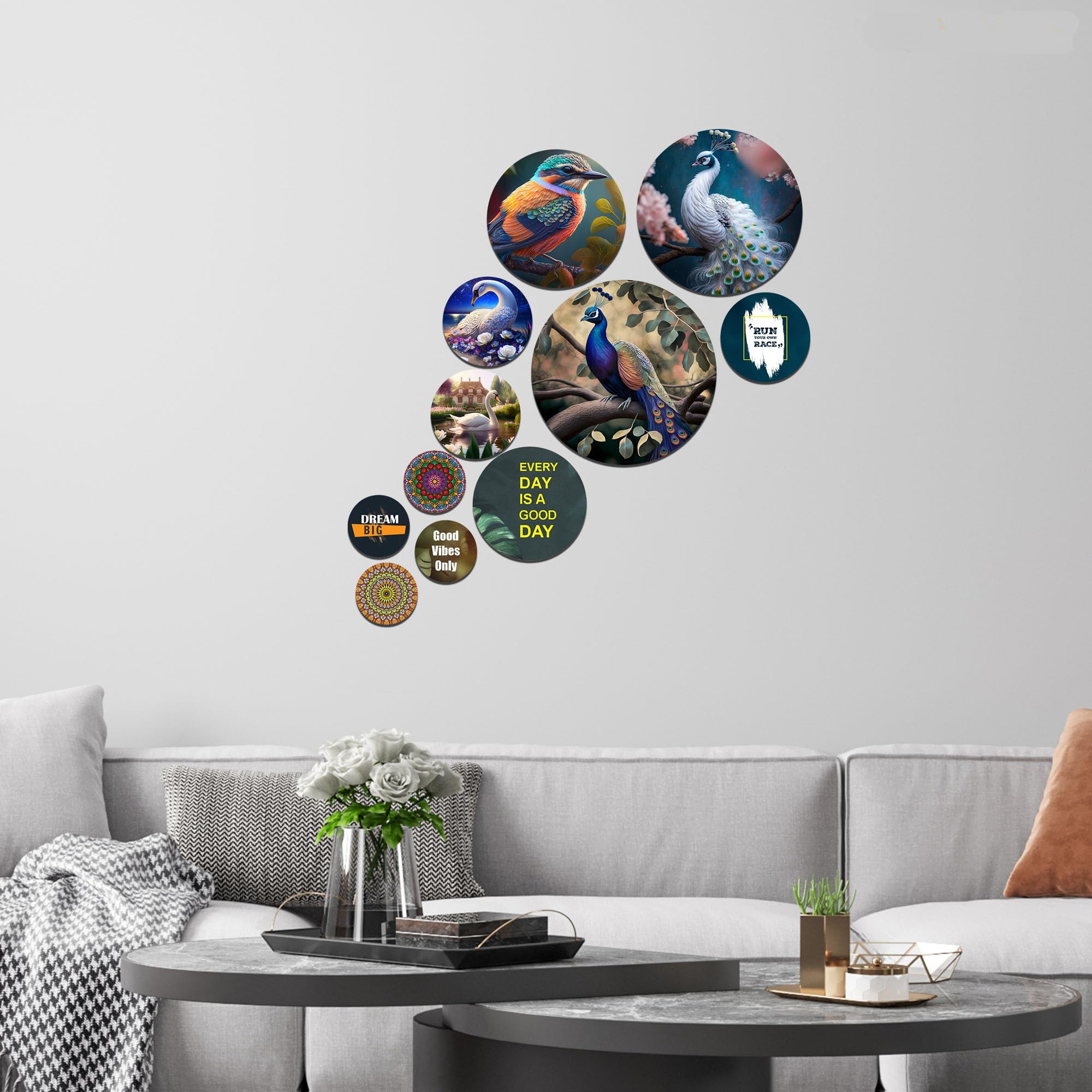 Artvibes Every Day Is A Good Day Round Shape Mdf Wooden Wall Decor Items | Quotes Decor Item | Wall Poster | Office Decor | Wall