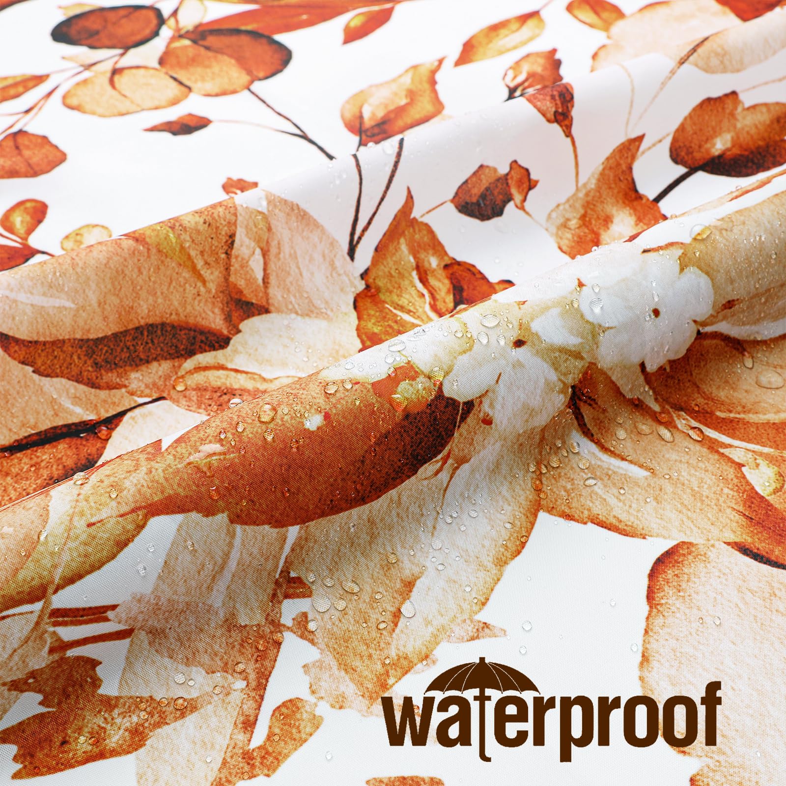 Gibelle Small Stall Shower Curtain 36 X 72, Narrow Orange Floral Shower Curtain For Bathroom, Fall Watercolor Plant Eucalyptus L