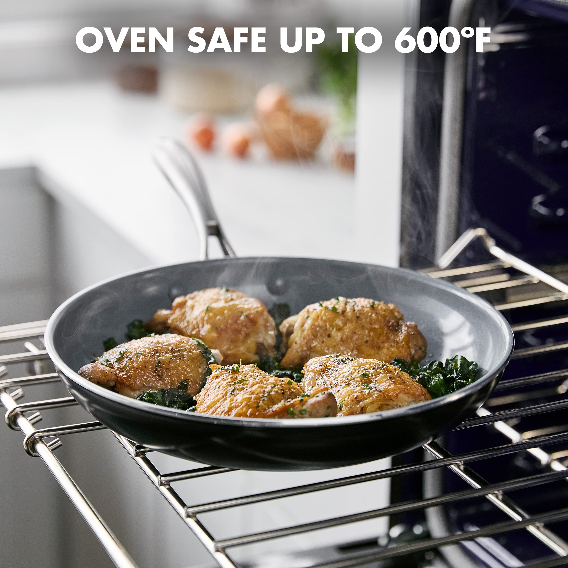 Greenpan Swift Healthy Ceramic Nonstick, 8'' And 10'' Frying Pan Skillet Set, Stainless Steel Handles, Pfas-Free, Dishwasher Saf