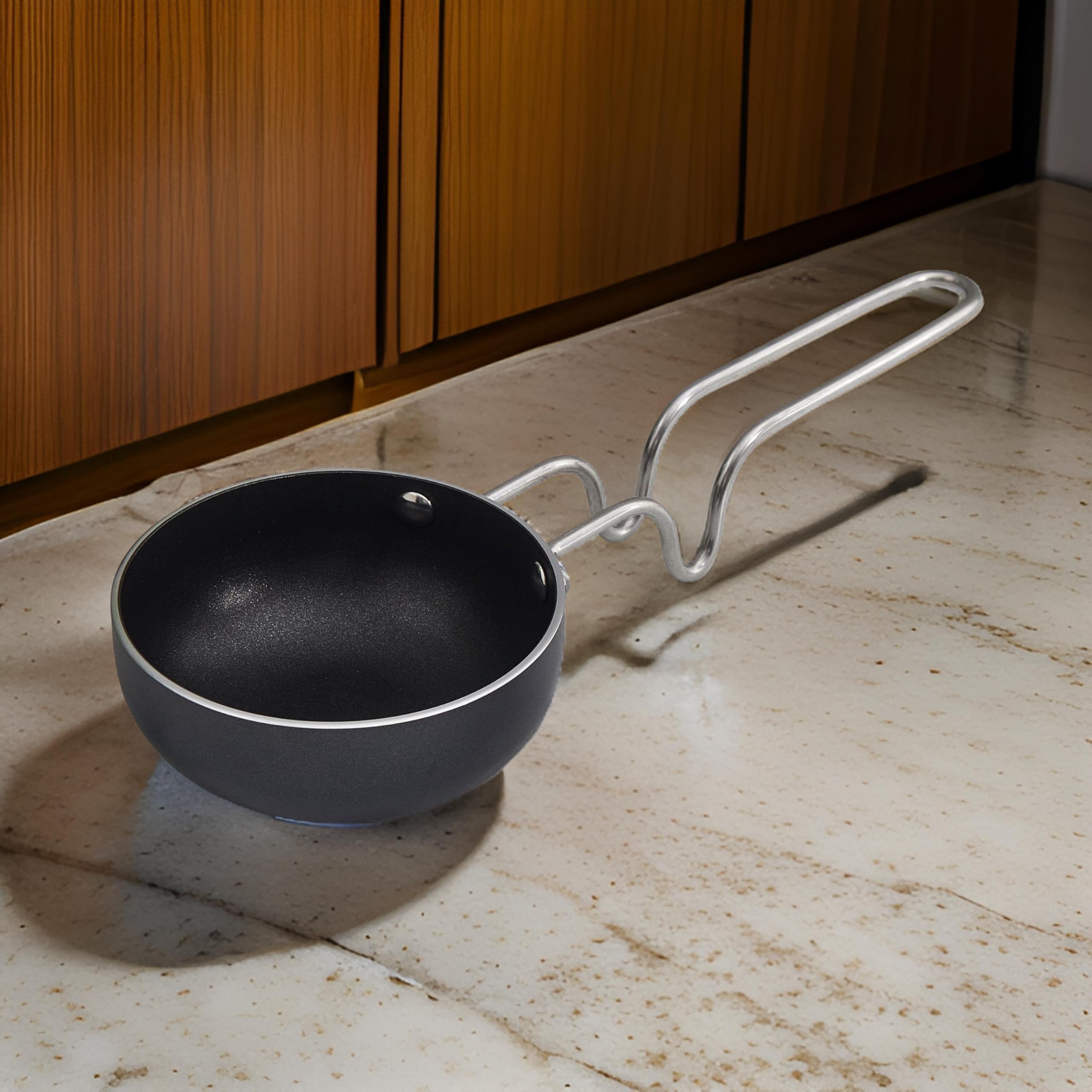 Iron Tempering Pan 12Cm  RustFree With HeatResistant Steel Handle