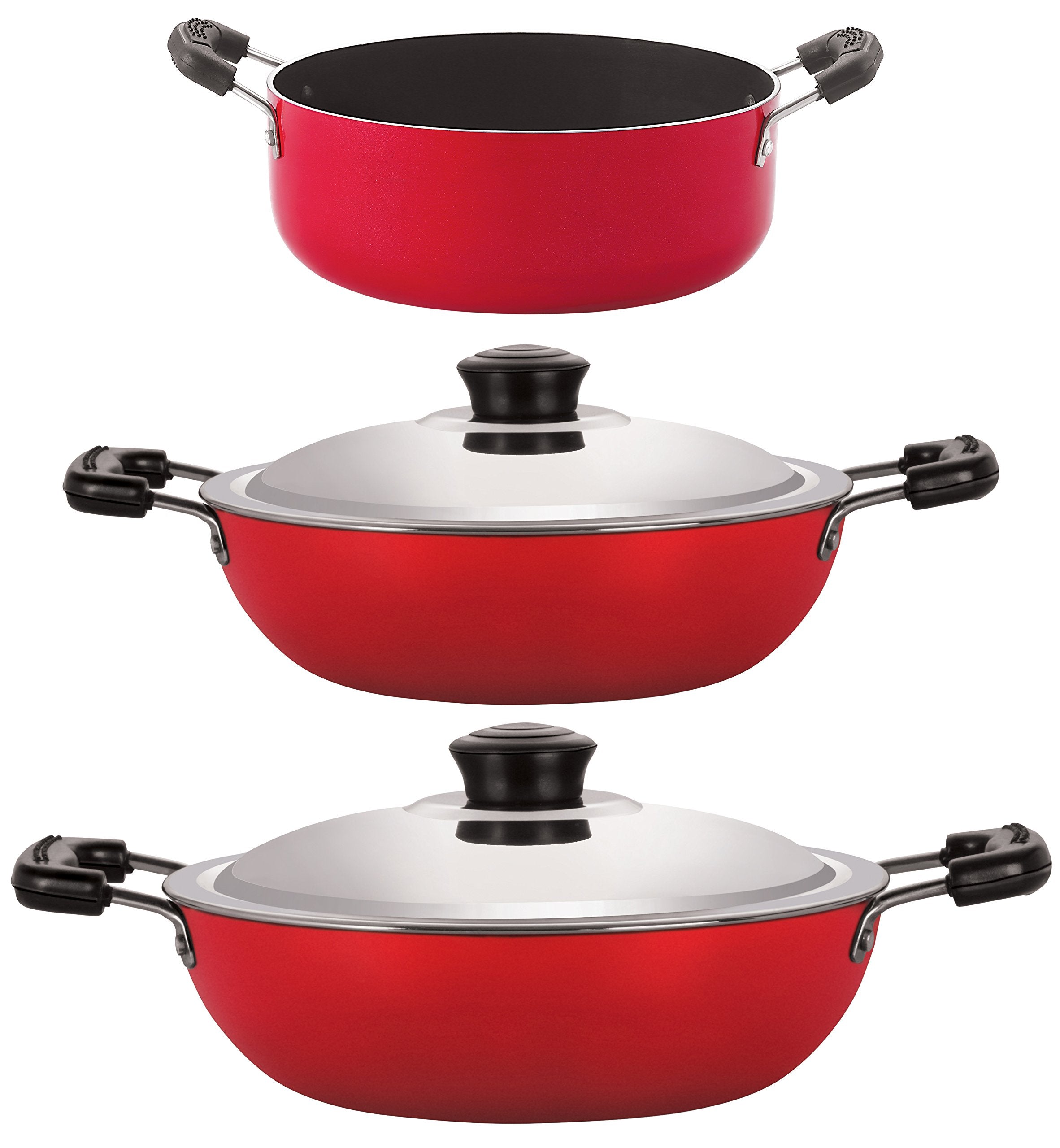 Nirlon NonStick 3 Layer Coated Chemical Free Aluminium Cookware Essential Set