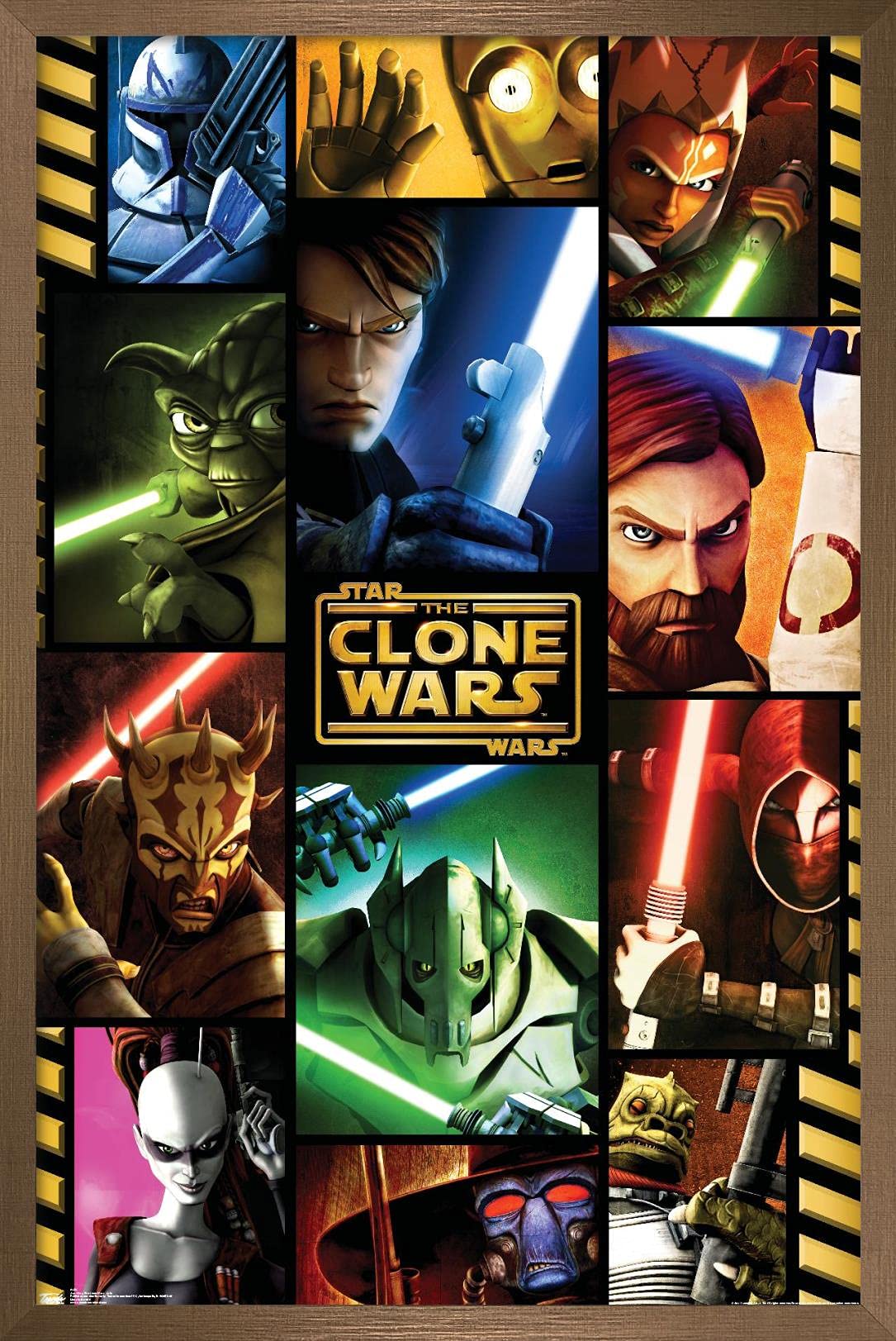 Trends International Star Clone Wars-Grid Wall Poster, 14.725'' X 22.375'', Bronze Framed Version
