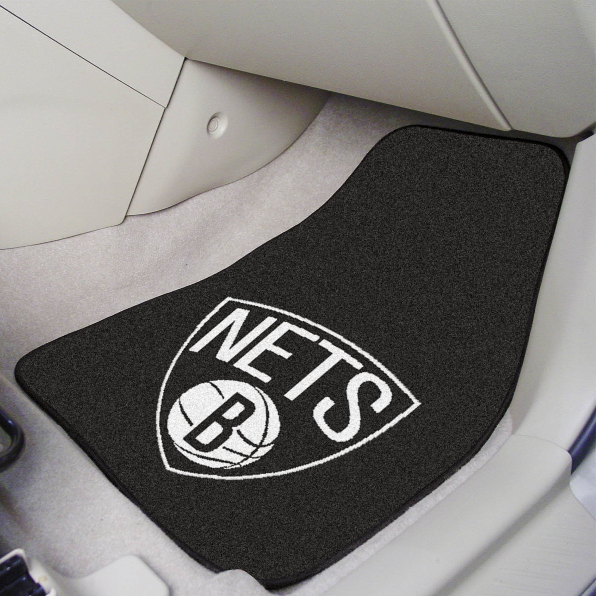 FANMATS Sports Team Logo National Basketball Association New Jersey Nets 2 - Piece Carpeted Car Mats 18x27