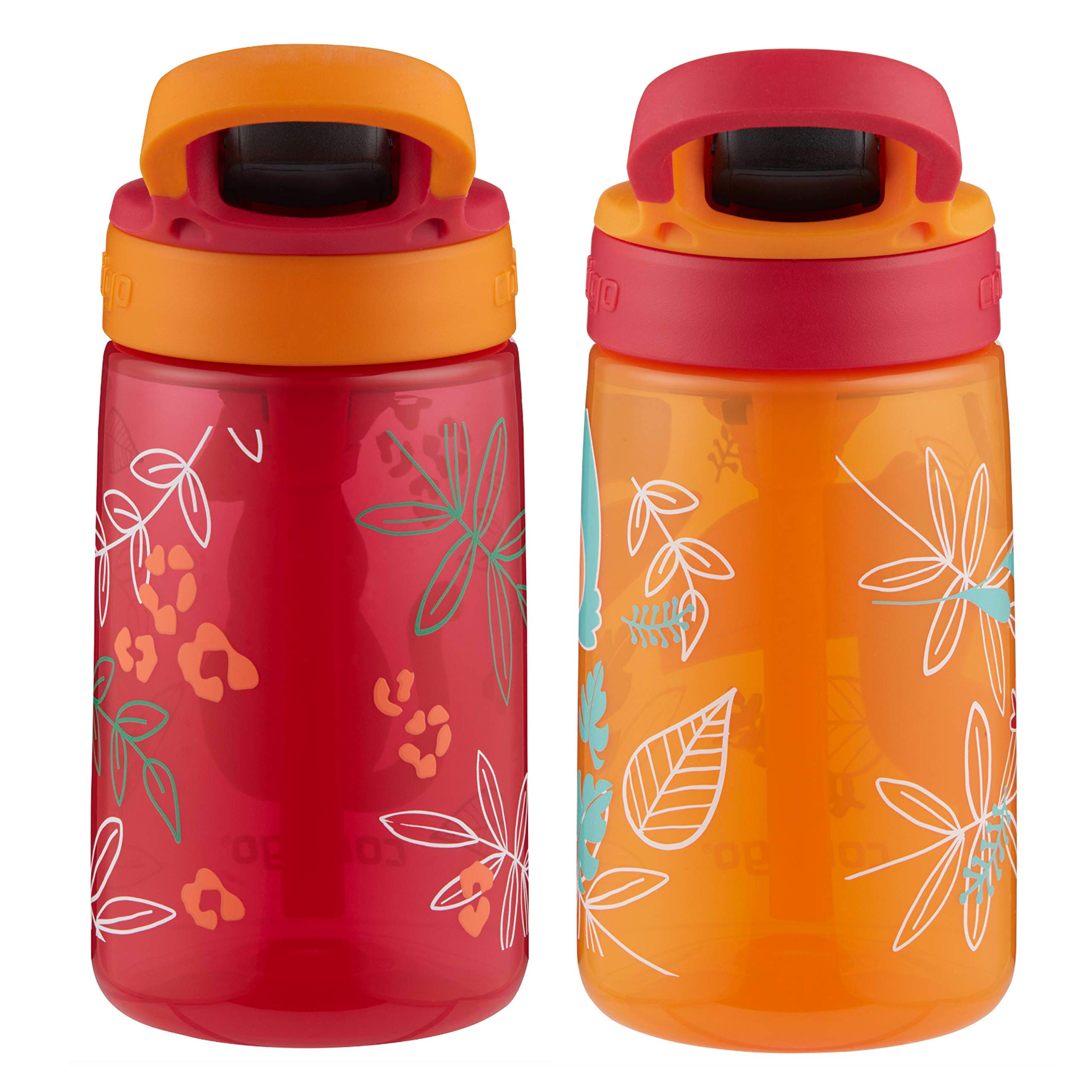 Contigo AUTOSPOUT Kids Water Bottle 2-Pack  1 Count (Pack of 1)  Cheetah & Toucans