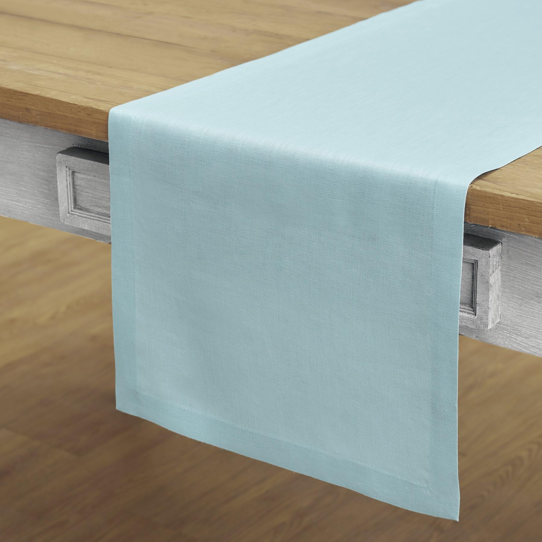Solino Home Linen Aqua Blue Table Runner 120 Inches Long - Fete, 100% Pure Linen Dining Table Runner 14 X 120 Inch Ideal For Wed