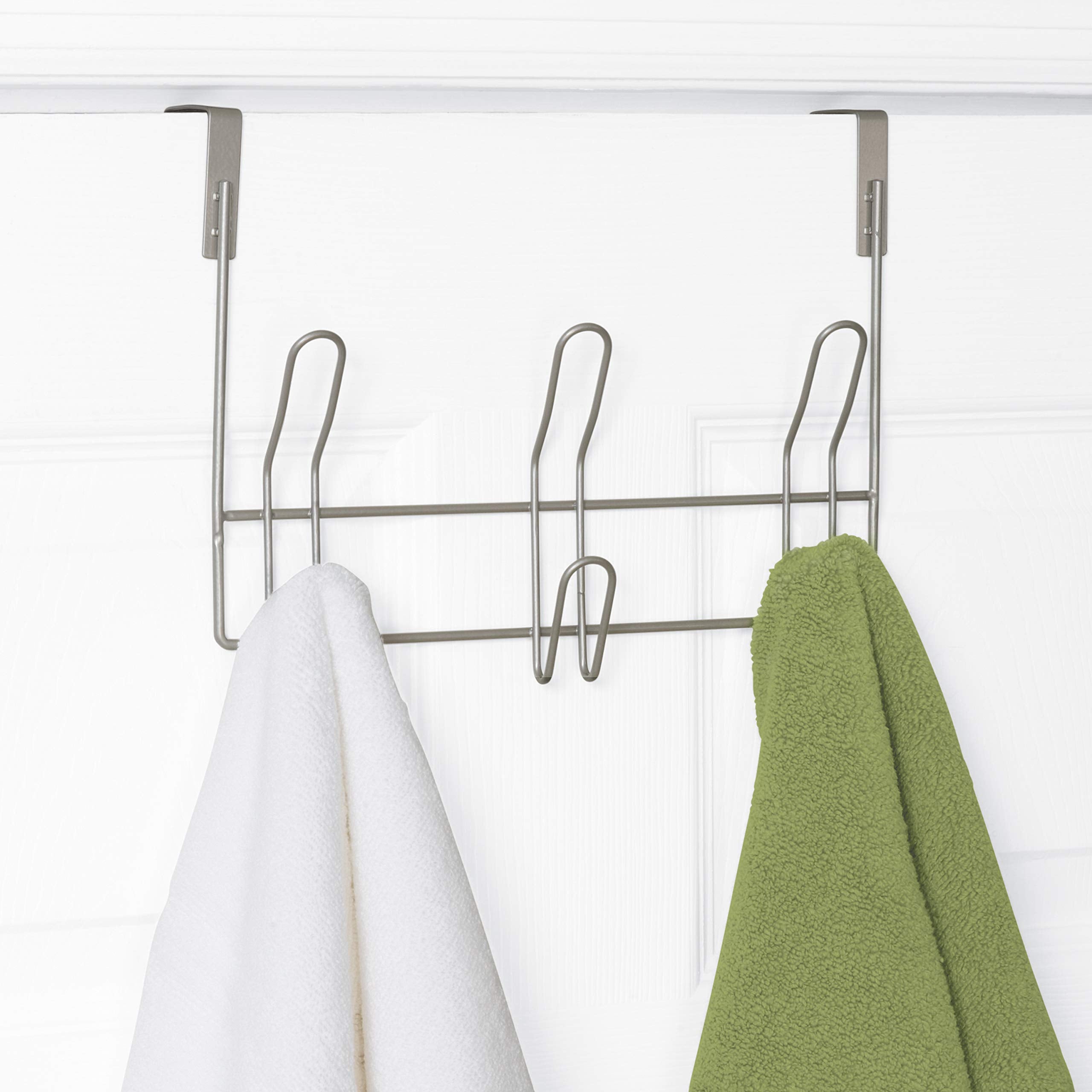 Zenna Home Bb78Nn 3-Piece Bath-In-A-Box Bath Storage Suite: Spacesaver, Shower Caddy And Over-The-Door Hooks, In Satin Nickel