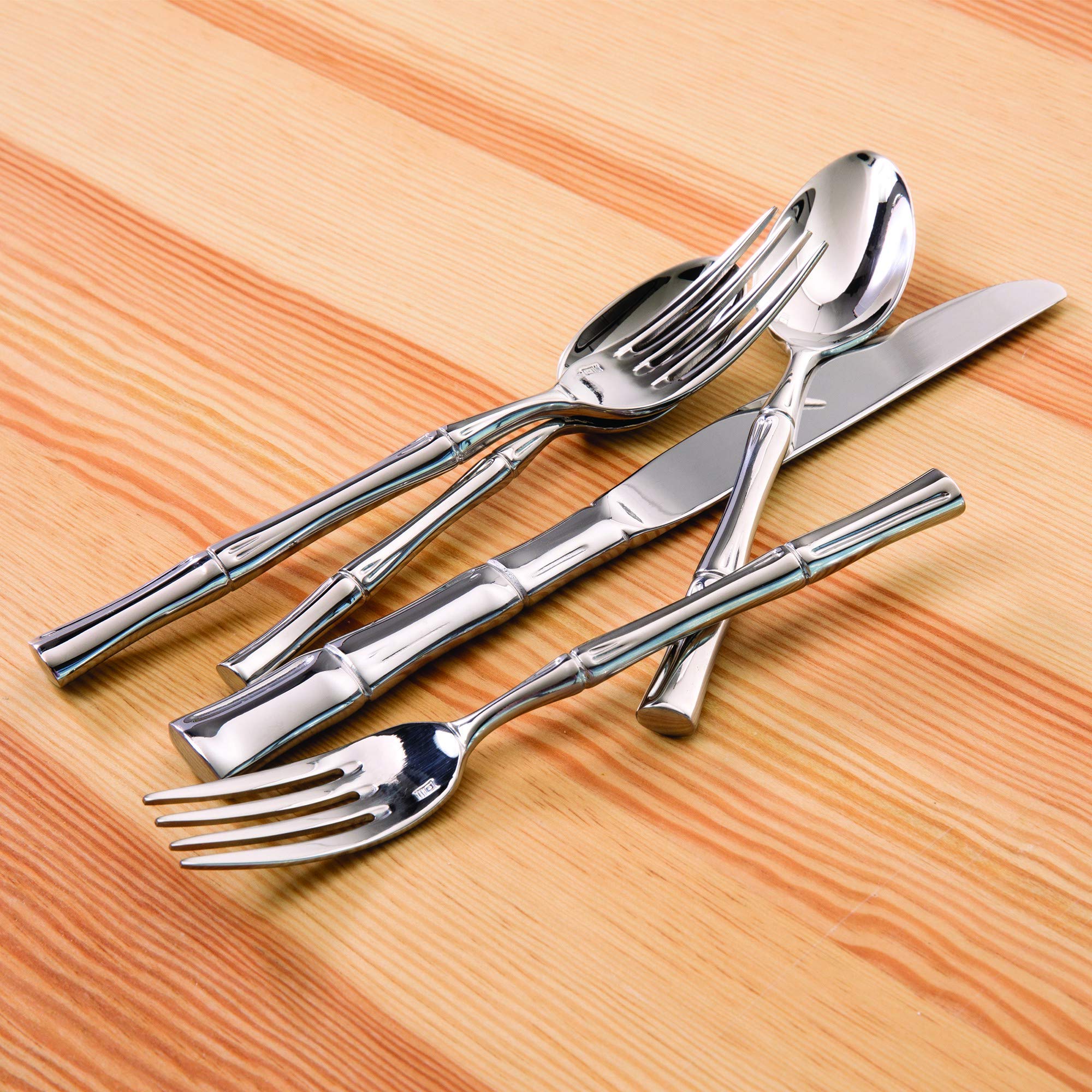 Fortessa Royal Pacific 18/10 Stainless Steel Flatware, 5 Piece Place Setting, Service For 1