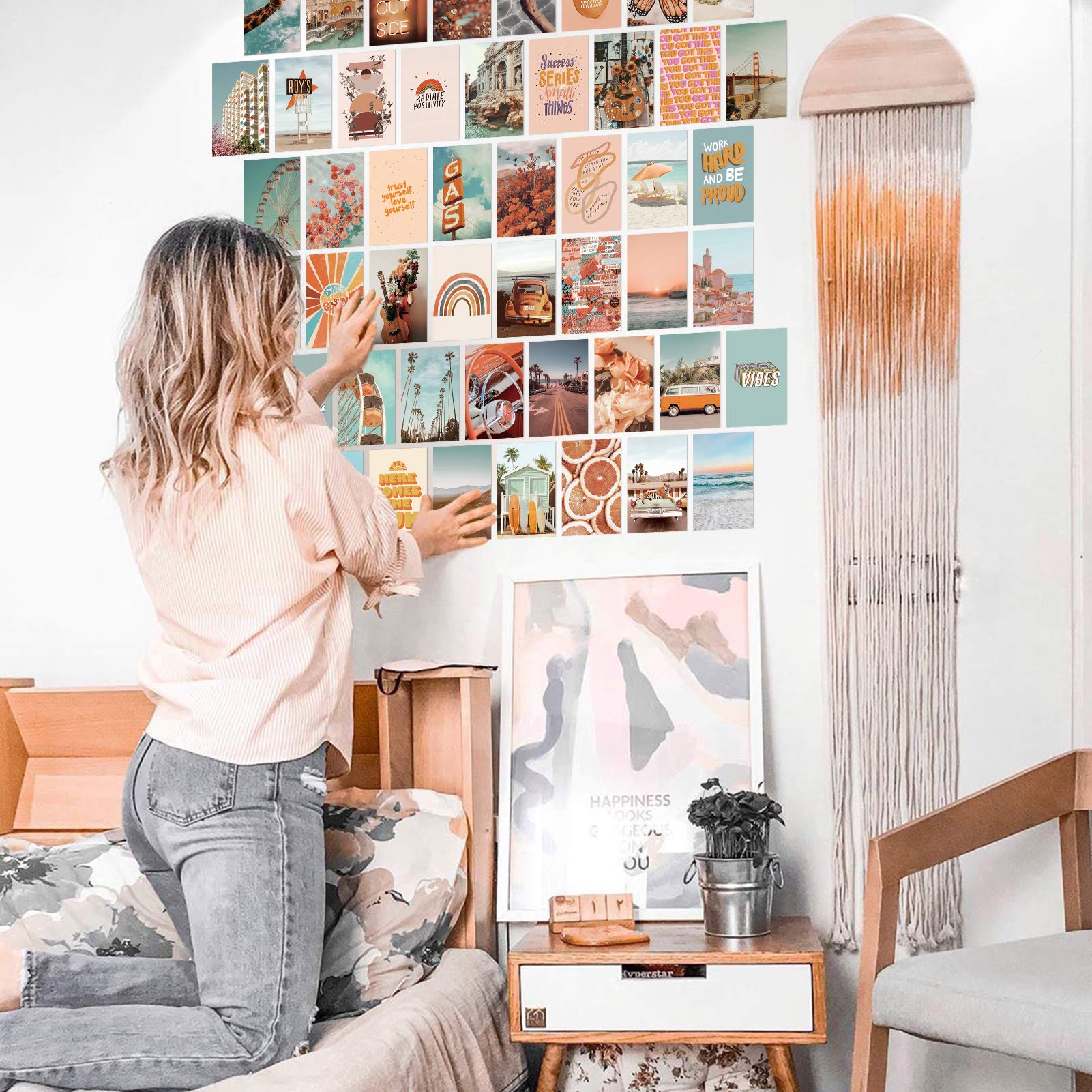 PROCIDA Wall Collage Kit for Teen Girls  Collage Kit for Wall Aesthetic  Photo Wall Collage Kit Aesthetic  Aesthetic Wall Decor Boho Pictures Posters 50 Set 4x6 inch