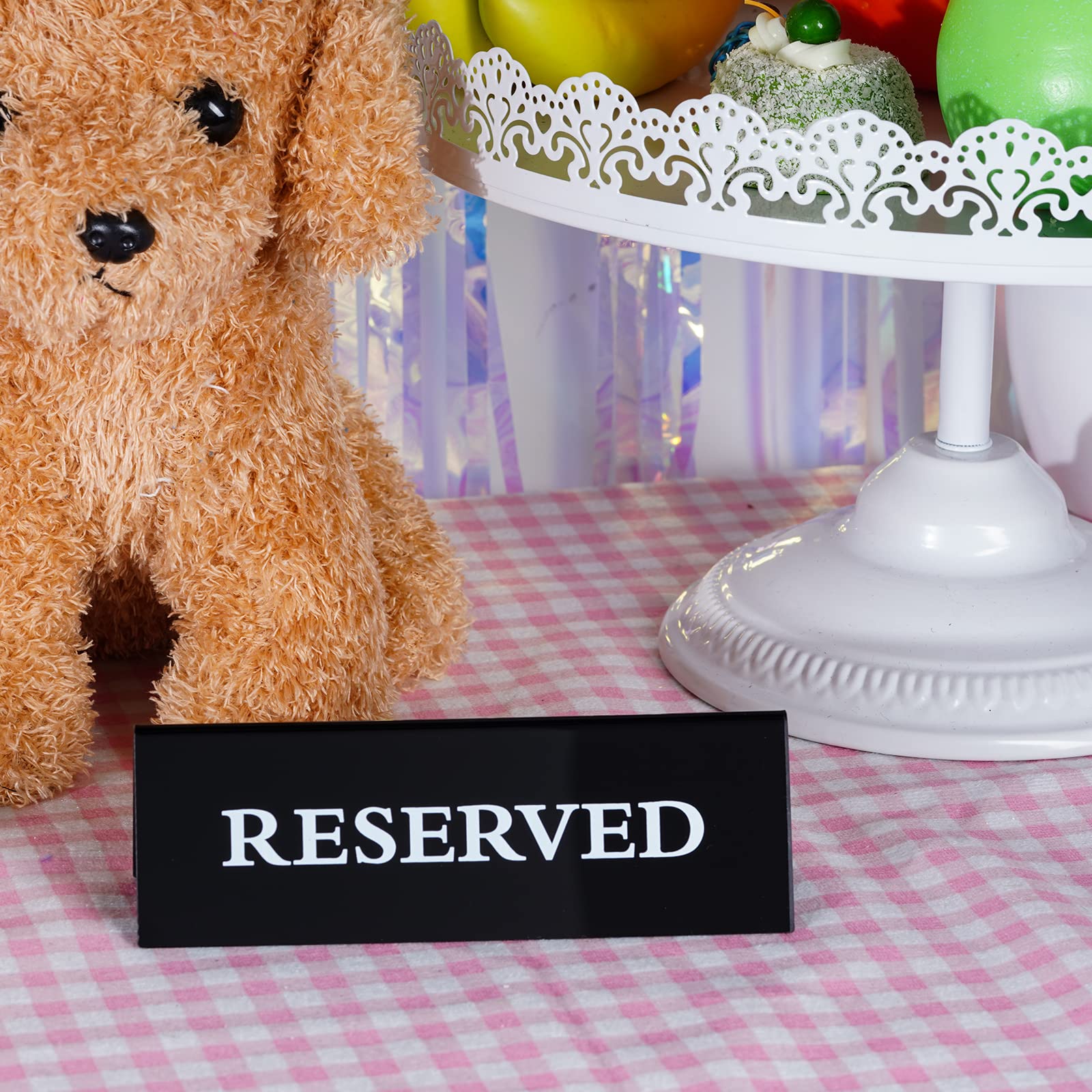12 Pieces Reserved Table Sign For Wedding Table Acrylic Reservation Signs For Tables Black Reserved Seat Signs For Restaurants W