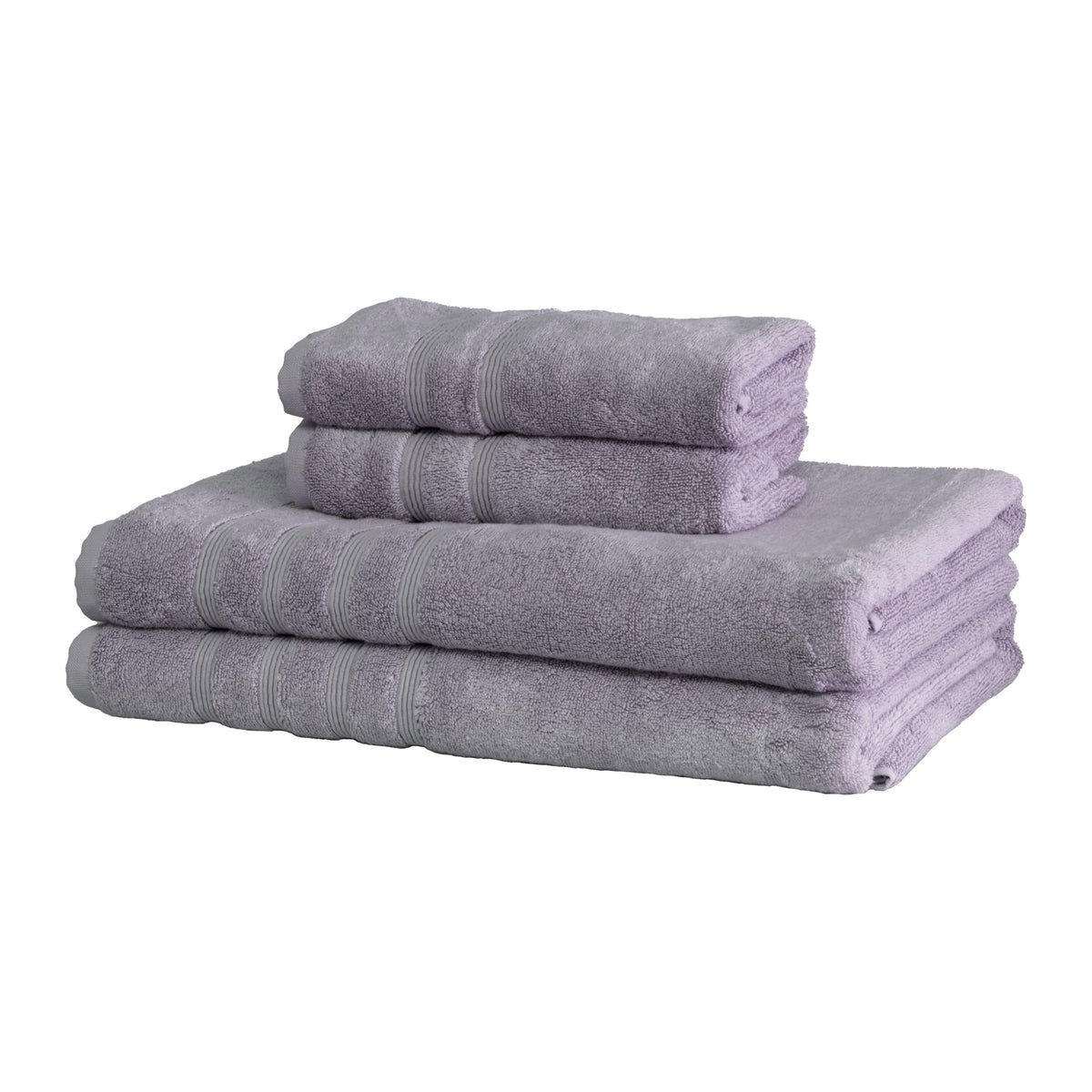 Mosobam Luxury Turkish 4Pc Xl Towel Set 35X70 16X30 Lavender Aura 700 Gsm Bamboo Viscose & Aegean Turkish Combed Cotton