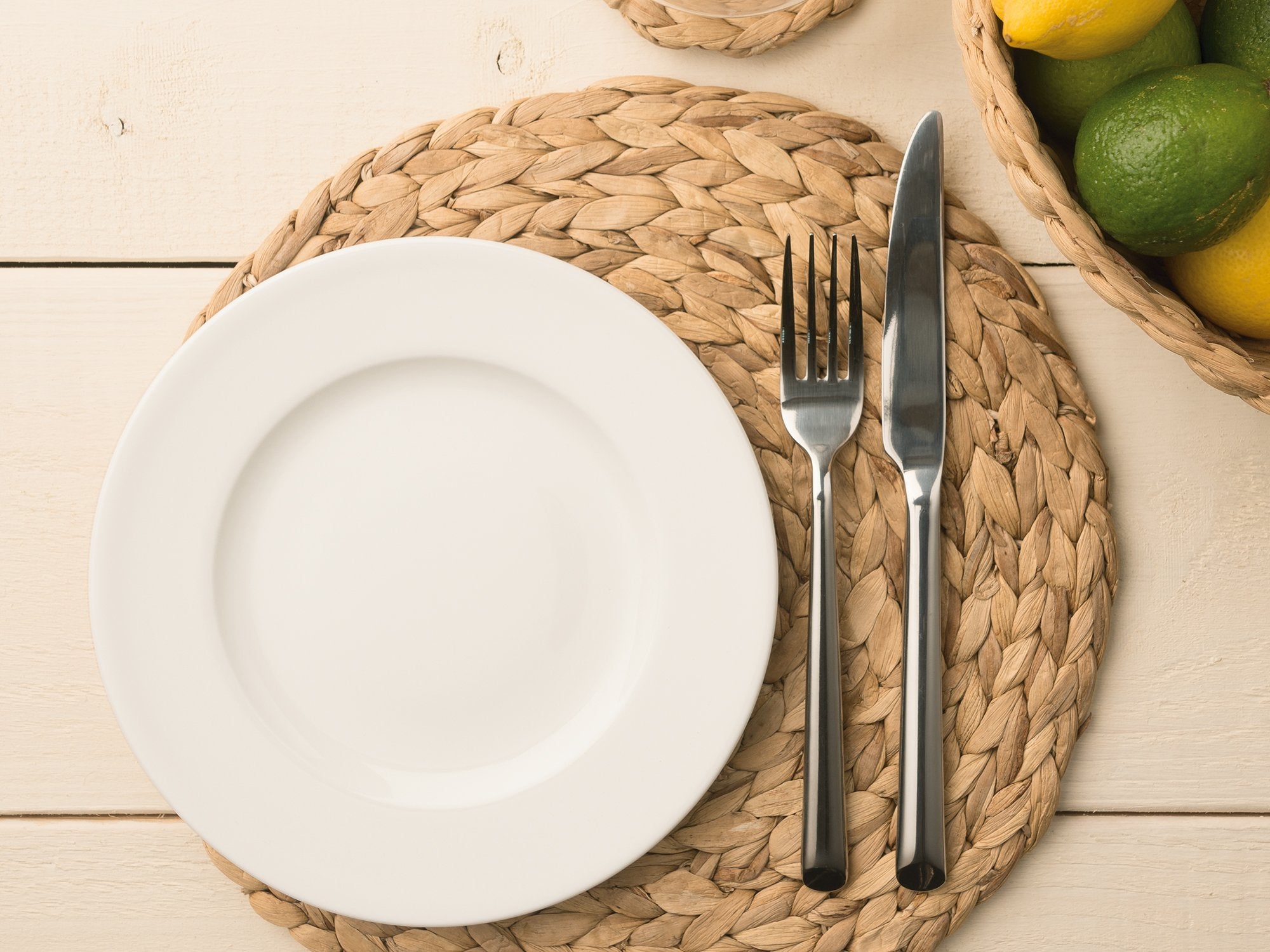 creative Tops 12-inch Round Natural Water Hyacinth Weave Placemats Tablemats  Set of 4