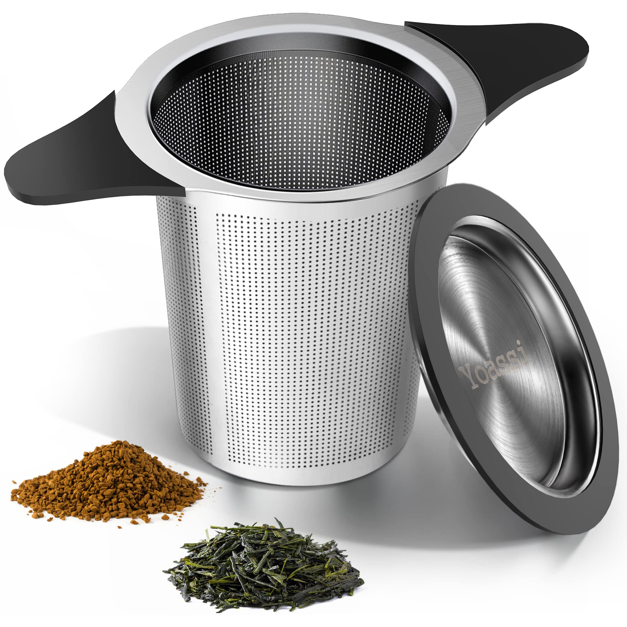 Yoassi Upgraded Tea Infusers For Loose Tea, Silicone Covered Extra Fine Mesh 18/8 Stainless Steel Tea Strainer With Large Capaci