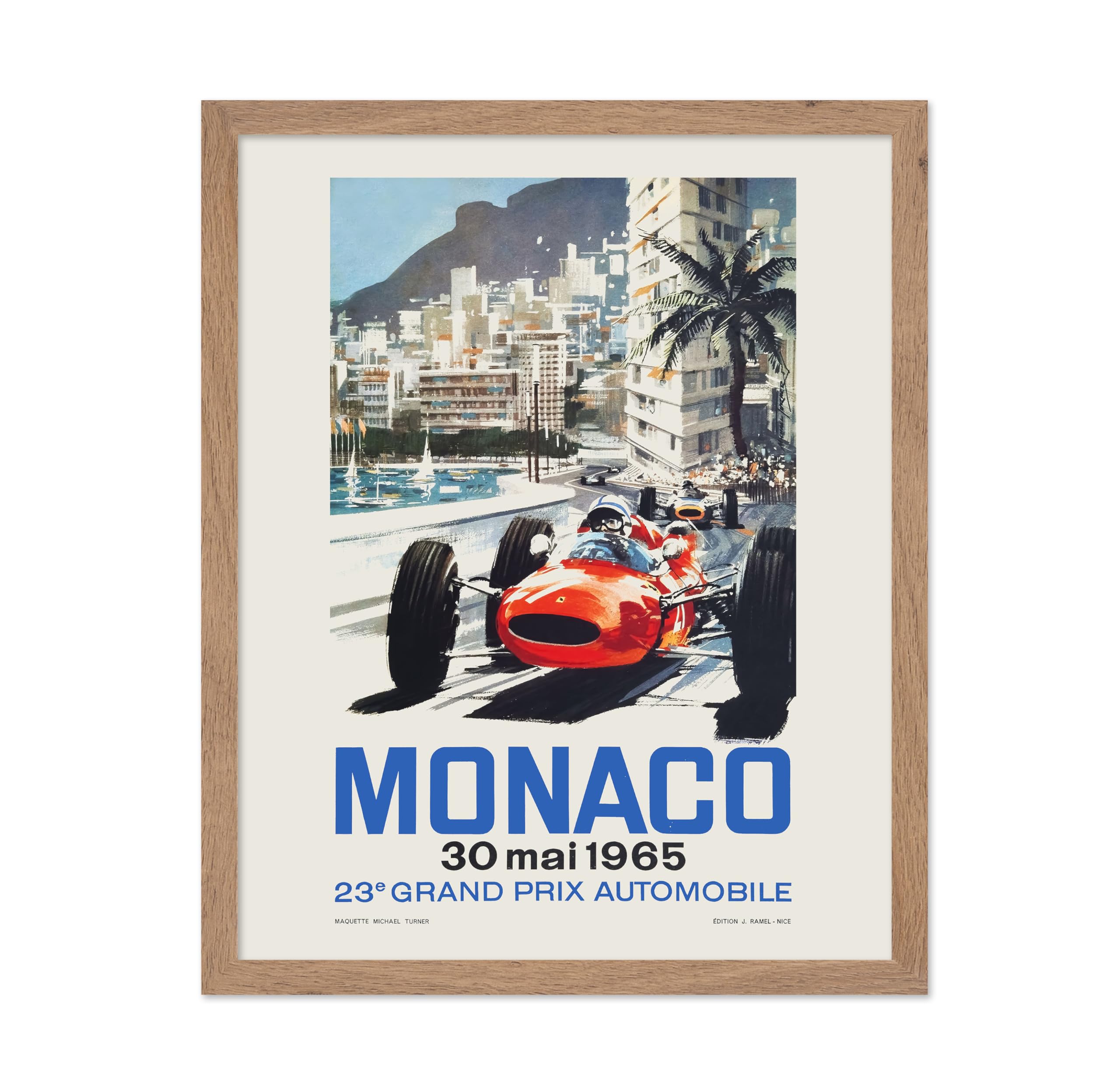 Poster Master Vintage Car Racing Poster - Retro Auto Racing Print - Gift for Driver, Car Enthusiast - Monaco Car Racing, Automob