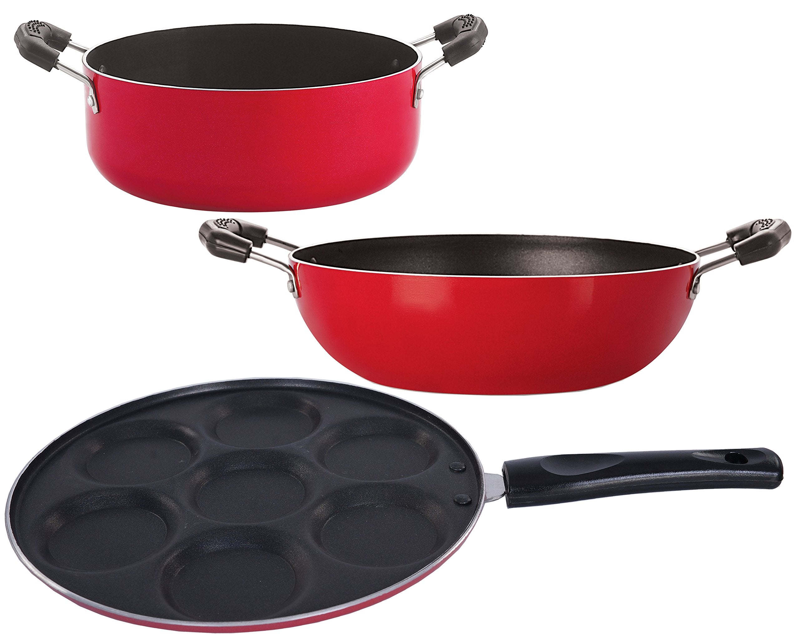 Nirlon NonStick Kadai Uttapam Tawa And Casserole Combo Set