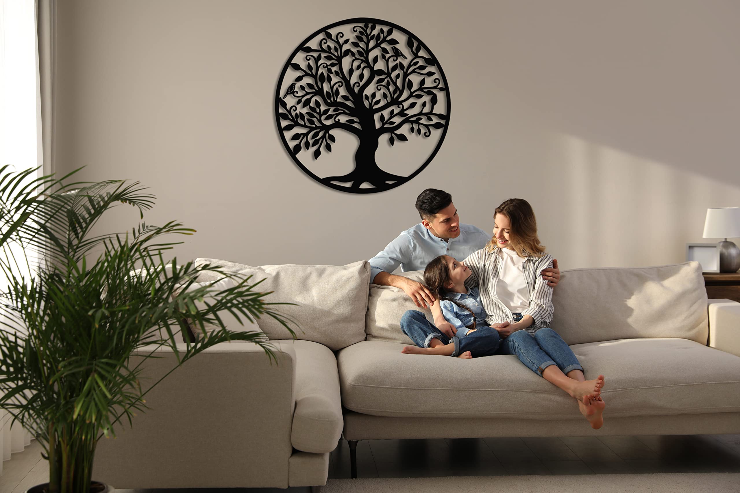 Metal Wall Art - Tree Of Life - Family Tree Metal Wall Decor Home Office Decoration Bedroom Living Room Decor (17''W X 78''H / 4