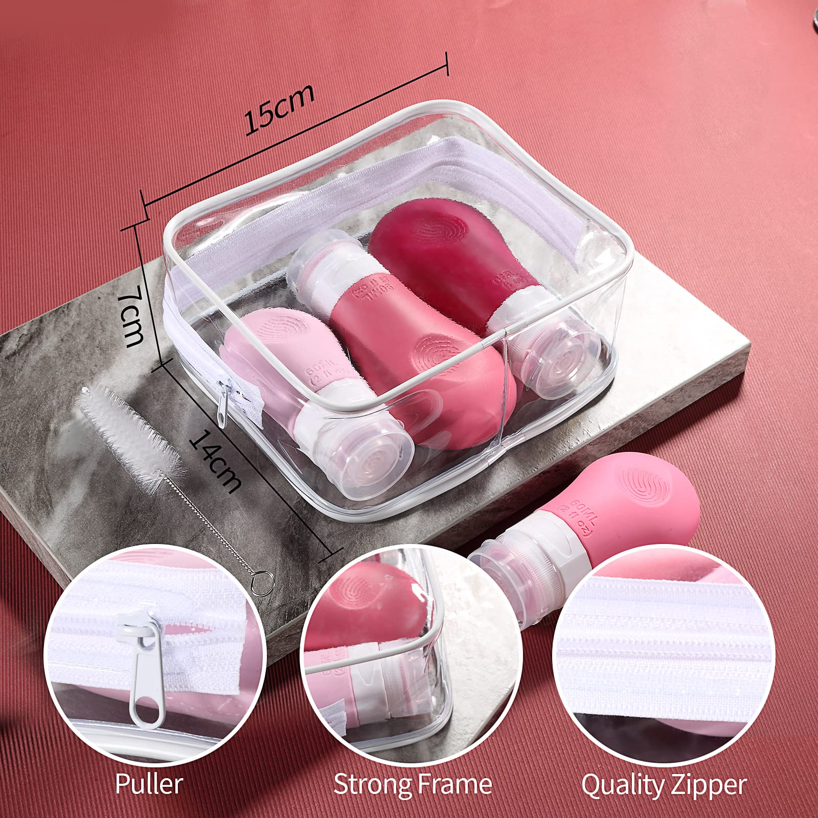 Gemice 16 Pack Travel Bottles Set For Toiletries,Tsa Approved Travel Size Containers Leak Proof Silicone Squeezable Tubes Travel