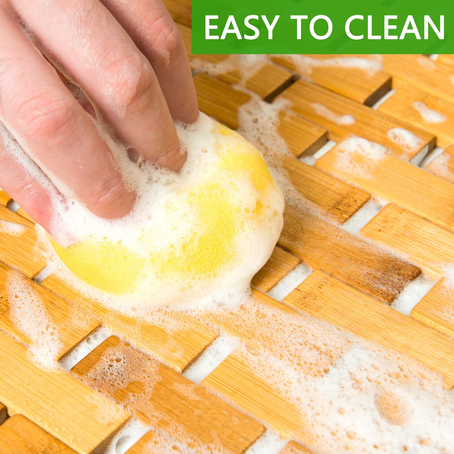 Gonioa Natural Bamboo Bath Mat, Wooden Door Mat Kitchen Floor Bath Rug, Bathroom Shower And Tub Mats, Wooden Bath Mat For Shower