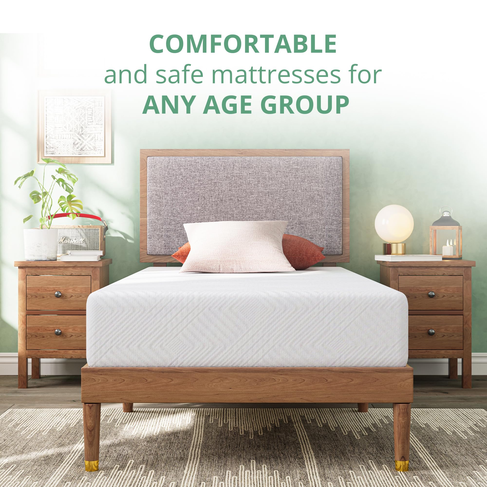 Dyonery Twin Mattress - 6 Inch Green Tea Memory Foam Mattress- Twin Mattress In A Box - Certipur-Us Certified Fiberglass Free Ma