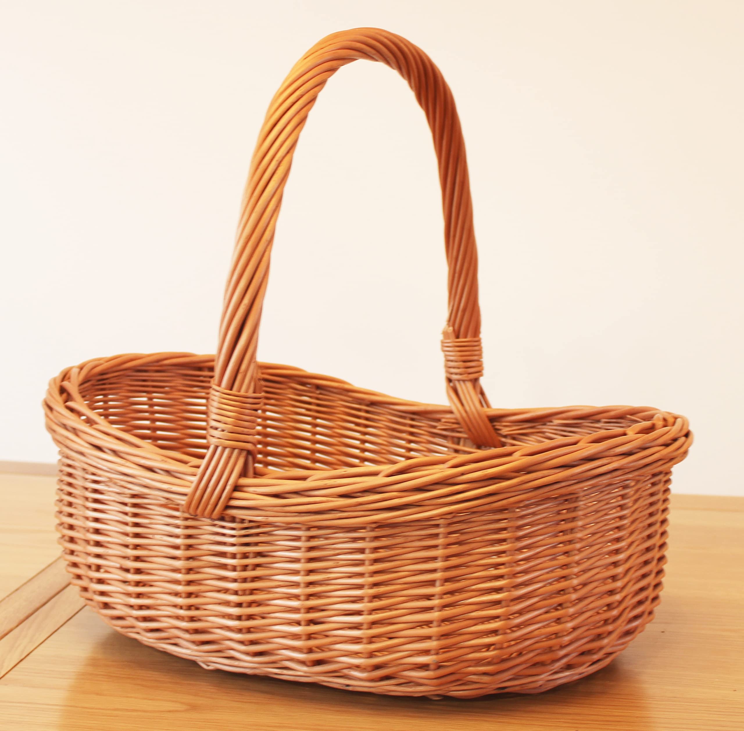 Prestige Wicker Willow Basket With Handle, Natural, 43X36X35 Cm