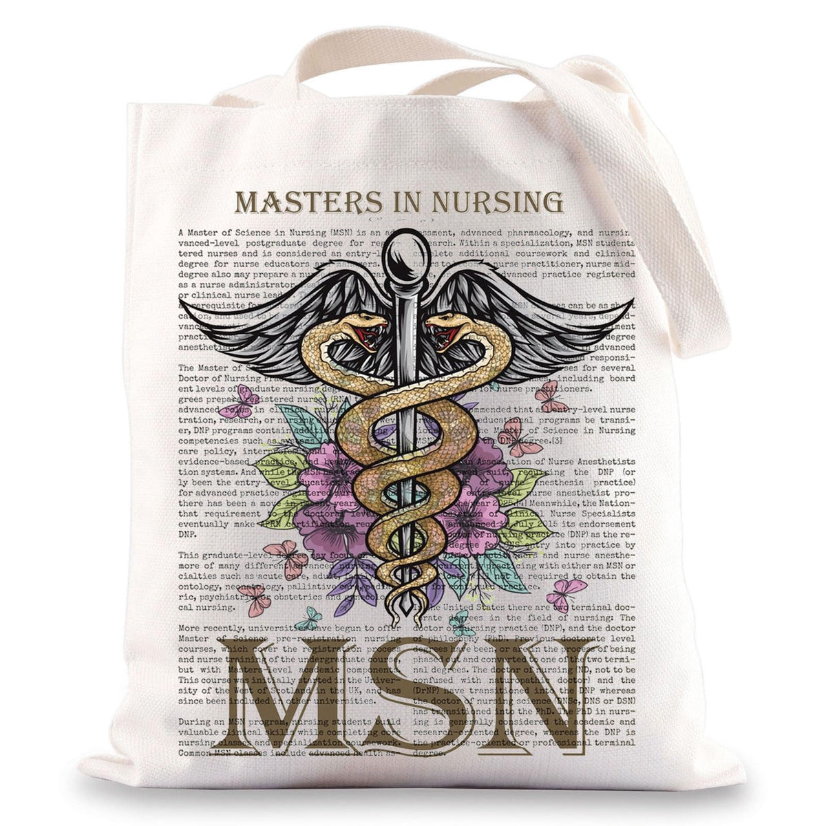 Bwwktop Masters In Nursing Tote Bag Masters In Nursing Gift Nursing Msn Nurse Shoulder Bag Msn Graduation Gifts (Msn)