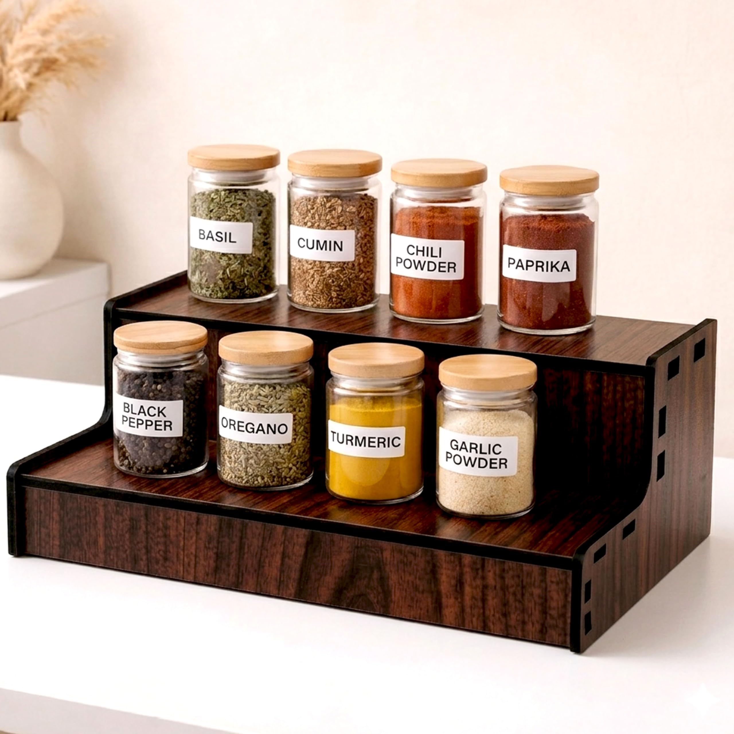 2 Tier Kitchen Rack Stand Organizers, Desk, Cosmetics & Stationery, Multipurpose Counter Top Organizer Rack, Mdf Counter Display