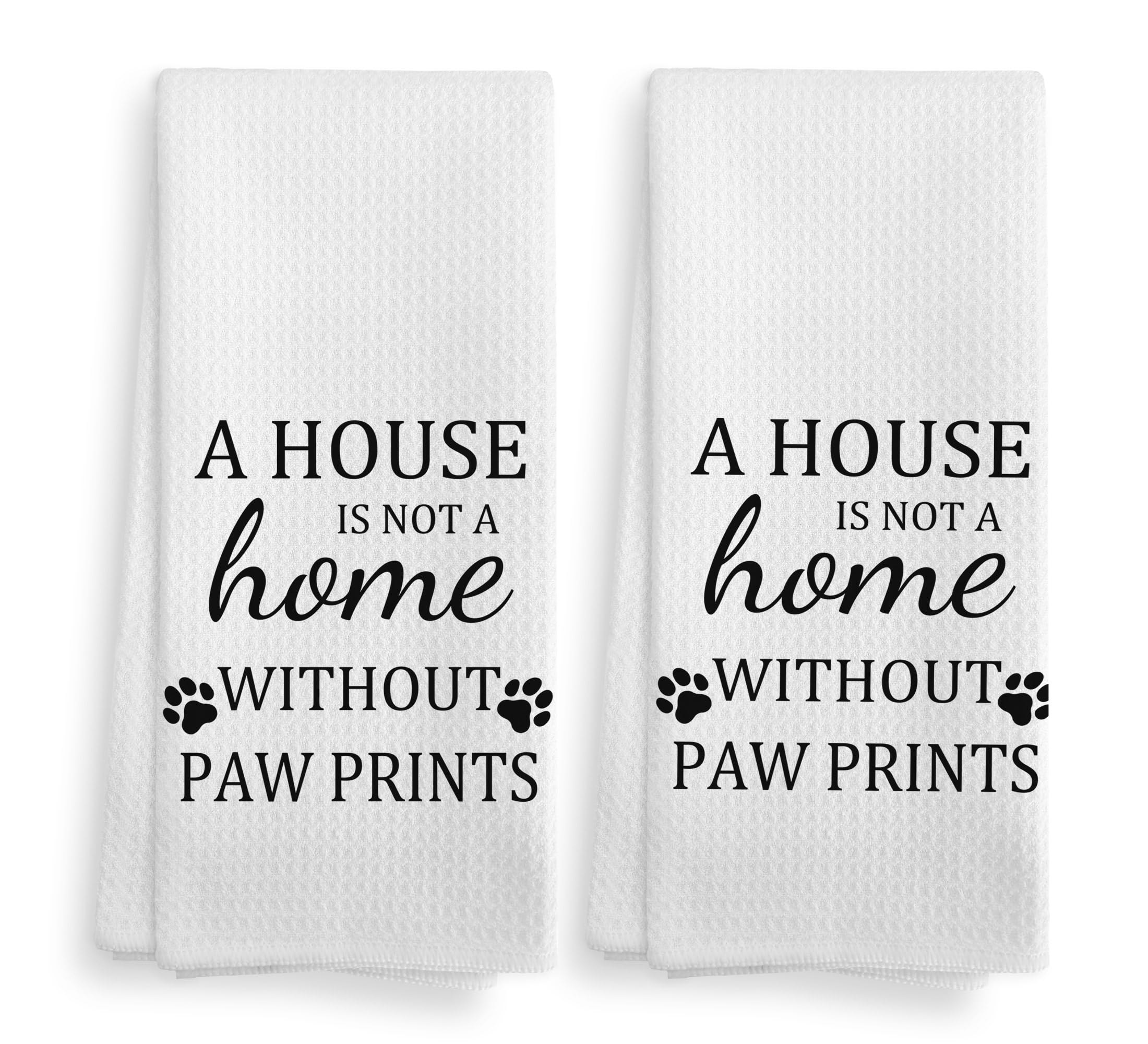 NOQL Dog Kitchen Towel and Dishcloths Set of 2 - Flour Sack Dish Towels, Hand Towels for Dog Lovers, Waffle Towel, Mom Gifts for