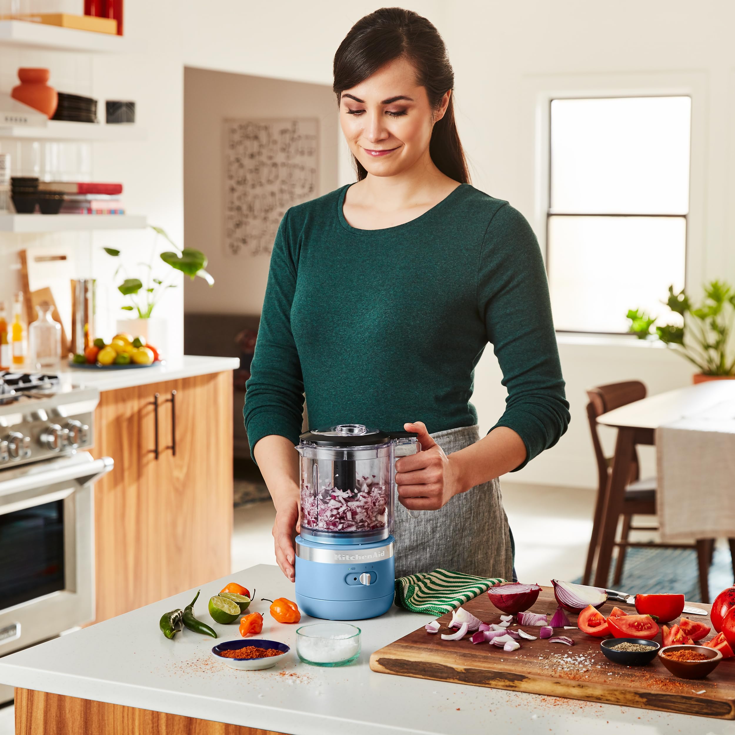 KitchenAid 5 Cup Cordless Food Chopper, Blue Velvet