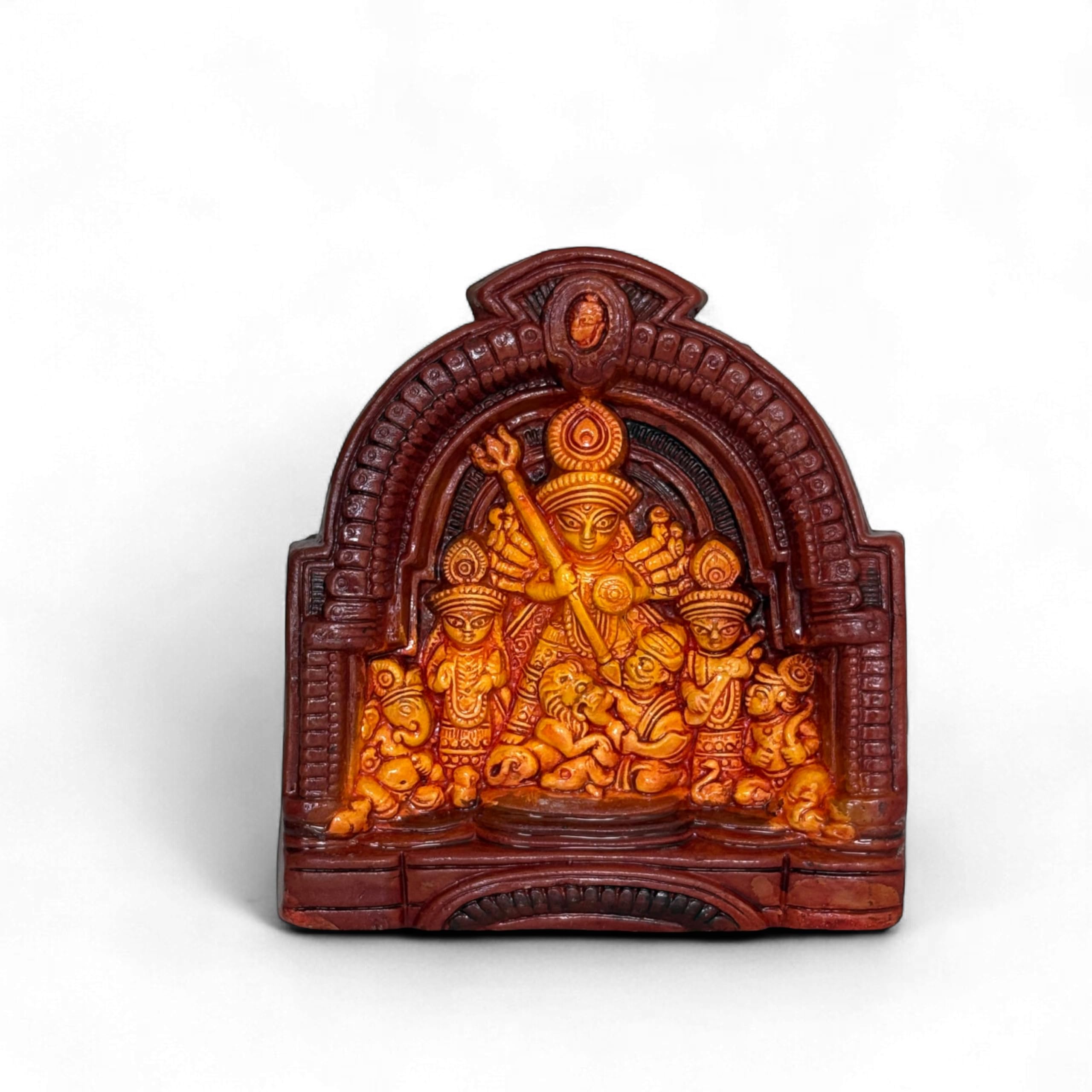 Sajawa Maa Durga MurtiTerracottaClayMittiIdolSherawaliDevi Mata MurtiFigurinePainting For TempleMandirHomeOffice Deco