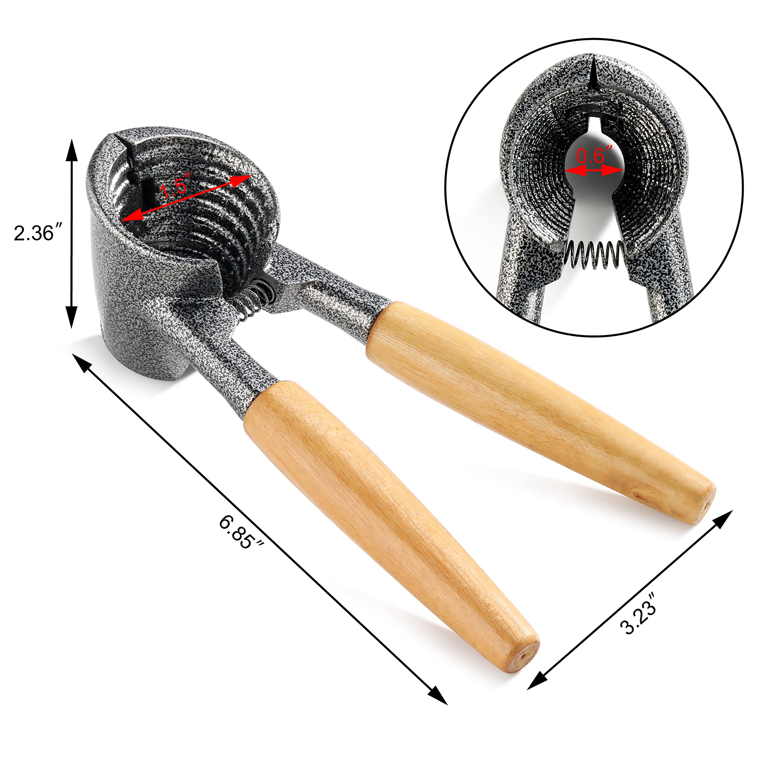 New Star Foodservice 28324 Heavy Duty Pecan And Nutcracker With Wood Handles