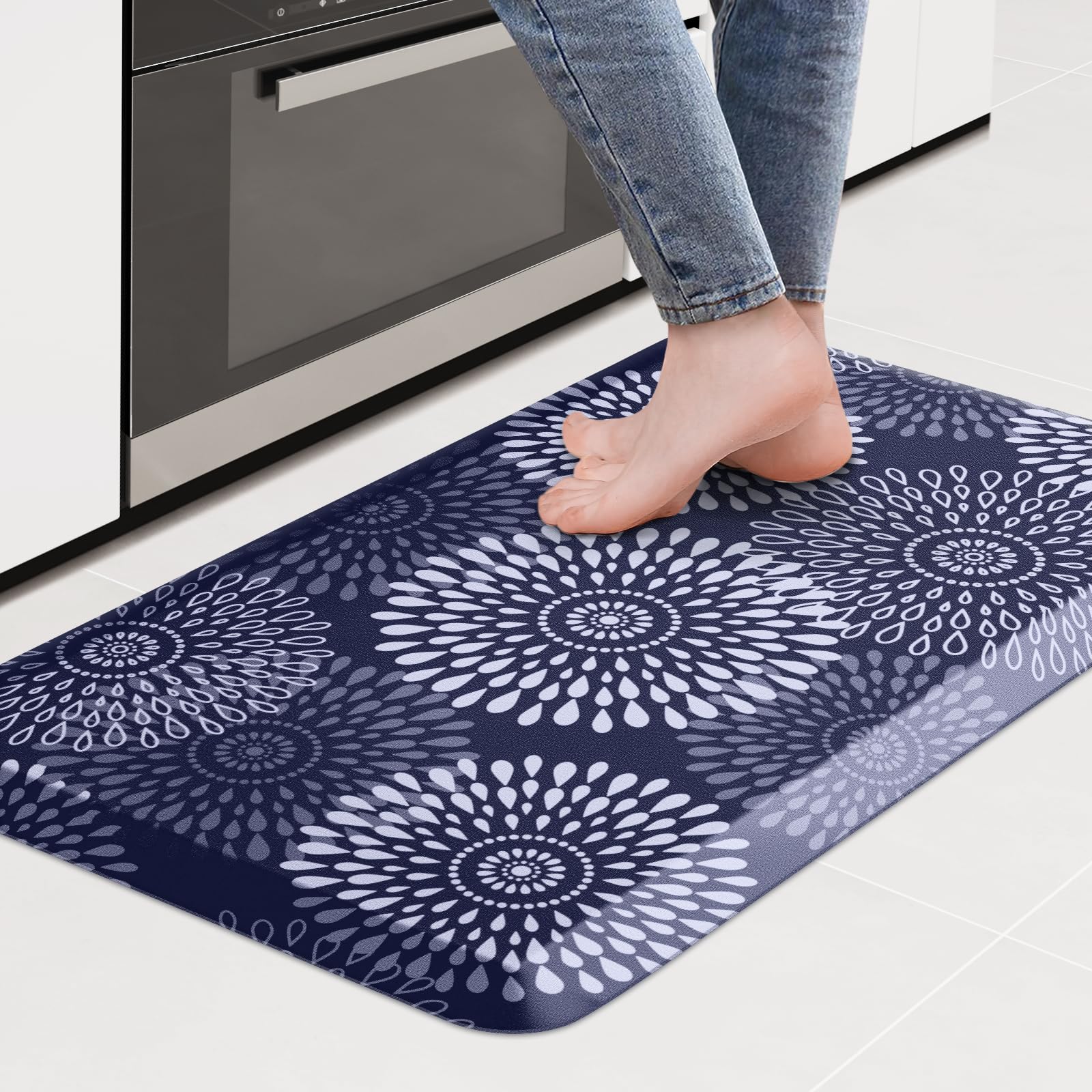 Luxstep Kitchen Mat Waterproof Kitchen Rugs For Floor Cushioned Anti-Fatigue Mat Non-Slip Standing Desk Mat Comfort Floor Mats F